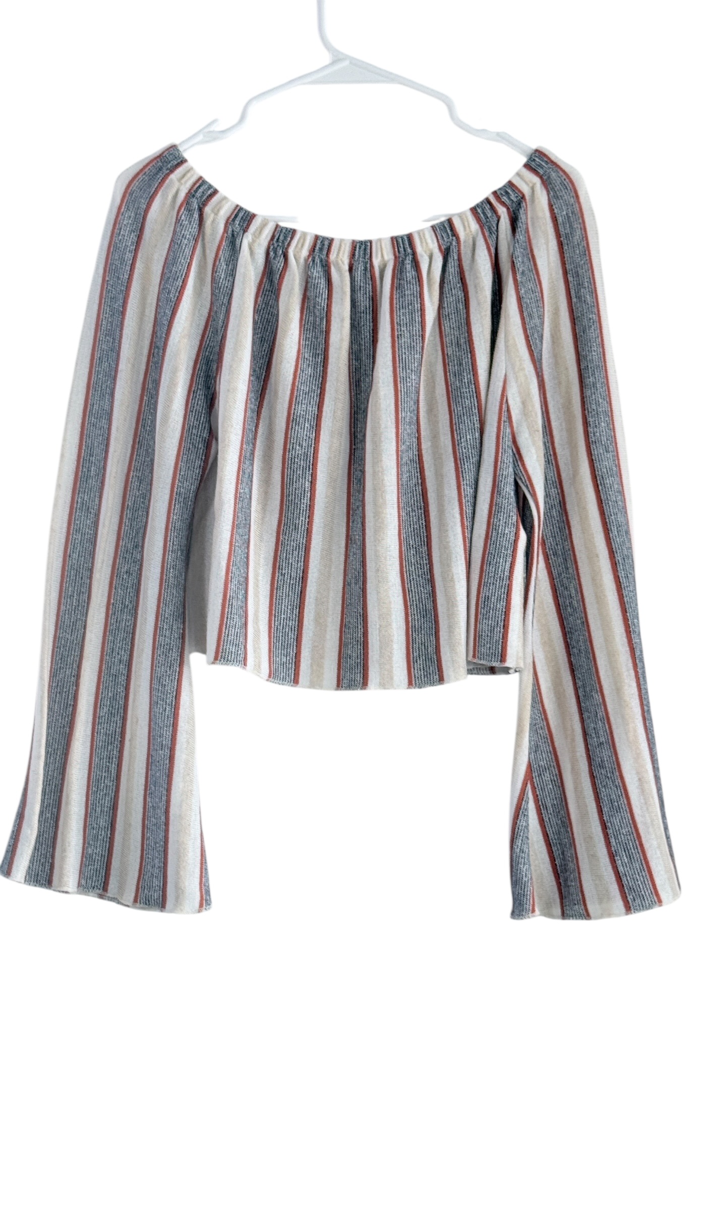 Zara Striped Knit Off-the-Shoulder Top thumbnail 2