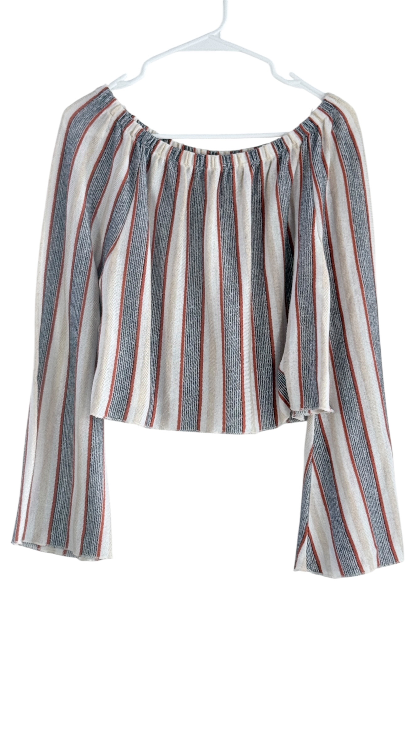 Zara Striped Knit Off-the-Shoulder Top thumbnail 3