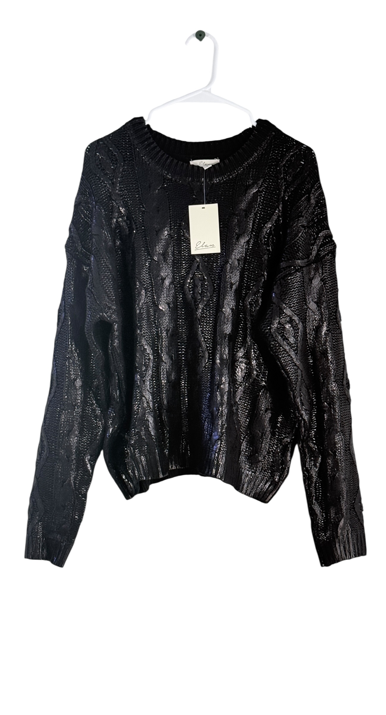 Metallic Coated Cable Knit Sweater thumbnail 3