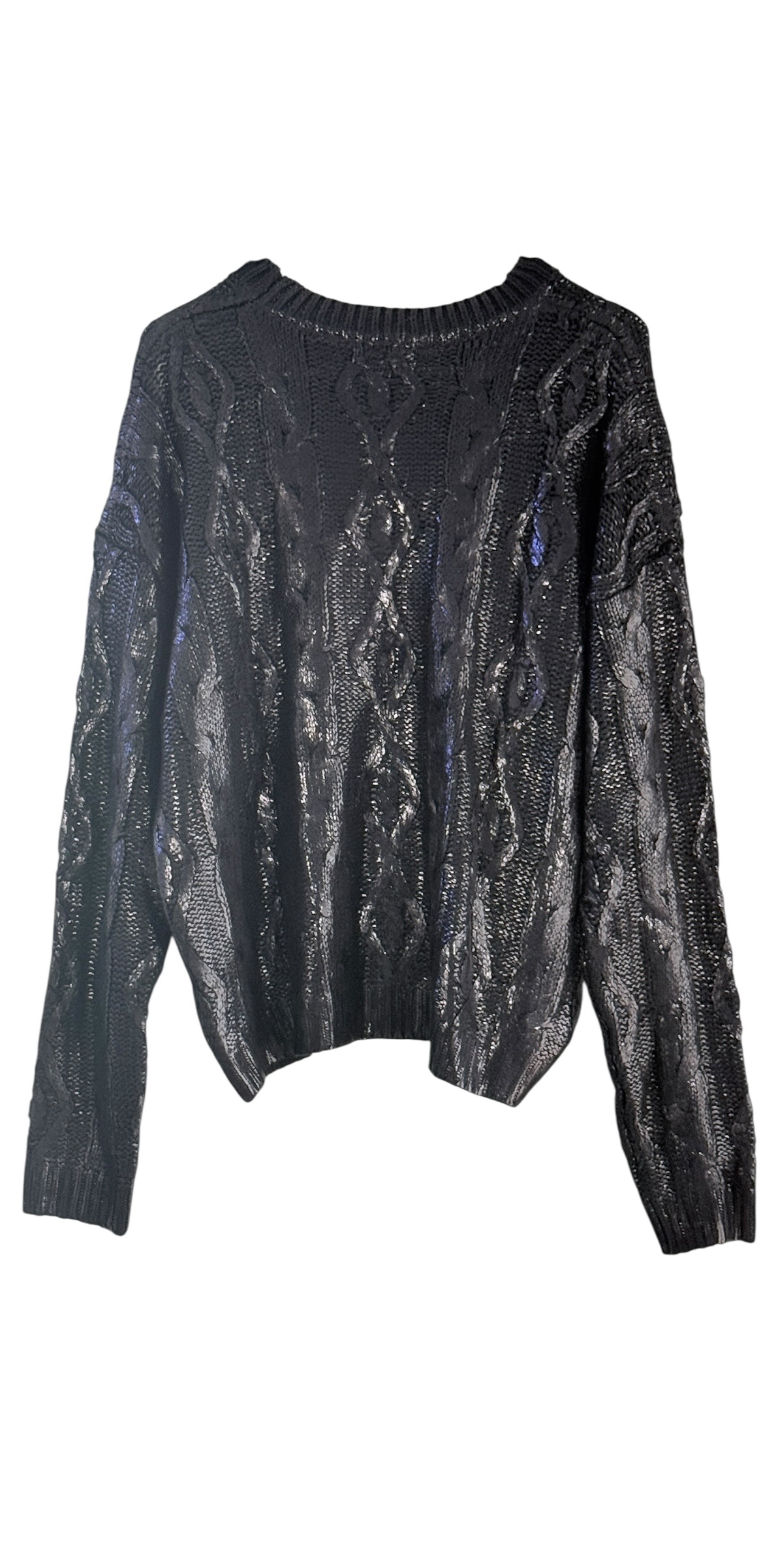 Metallic Coated Cable Knit Sweater thumbnail 4