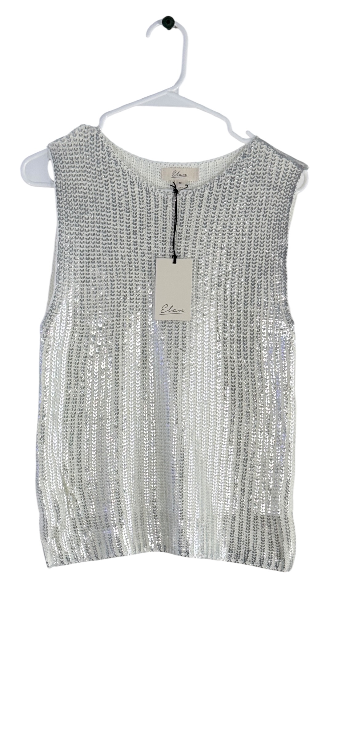 Raz Top Silver Sleeveless Top by Elan thumbnail 2