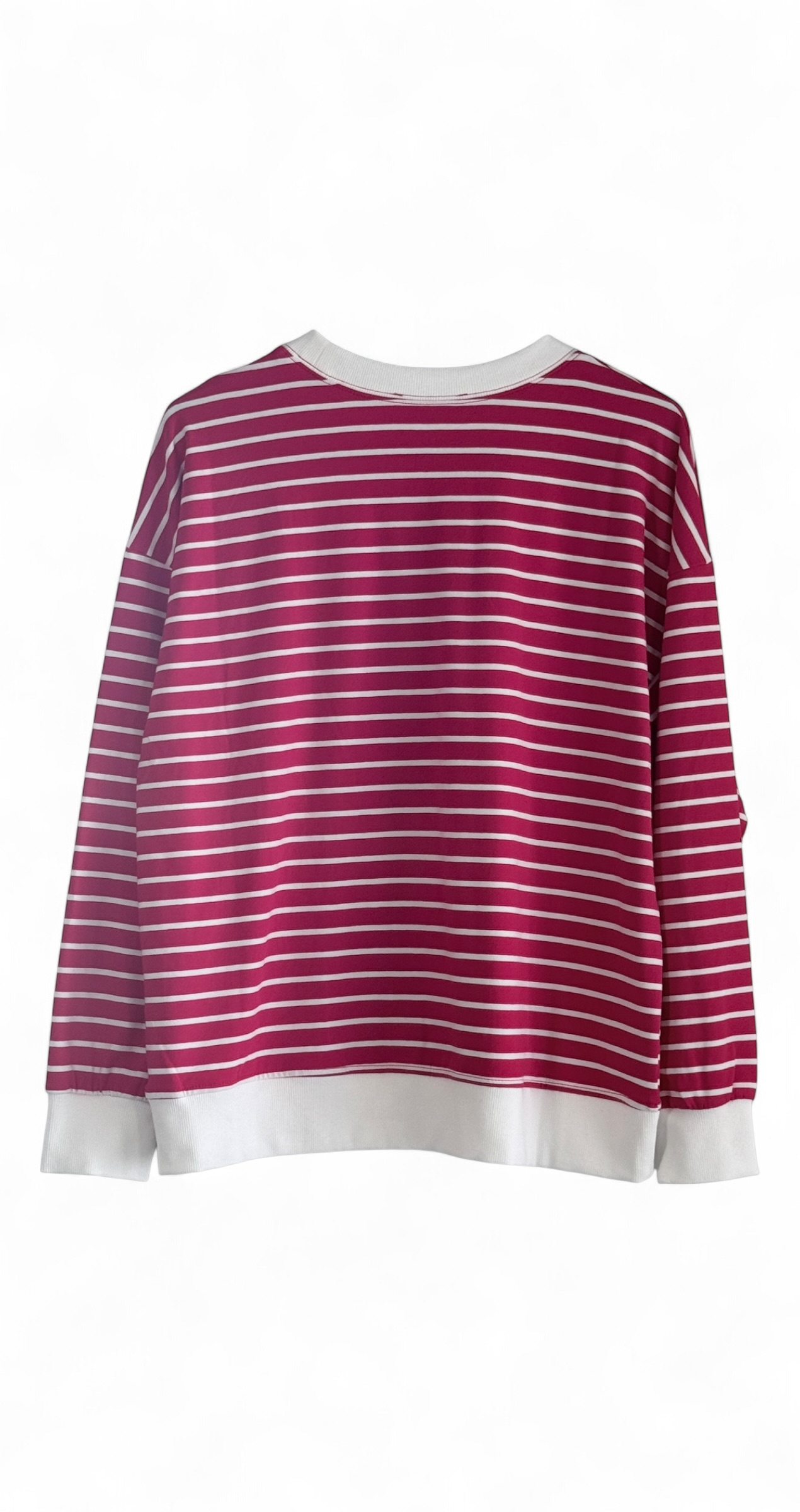 Zenana Contrast Striped Round Neck Sweatshirt thumbnail 3