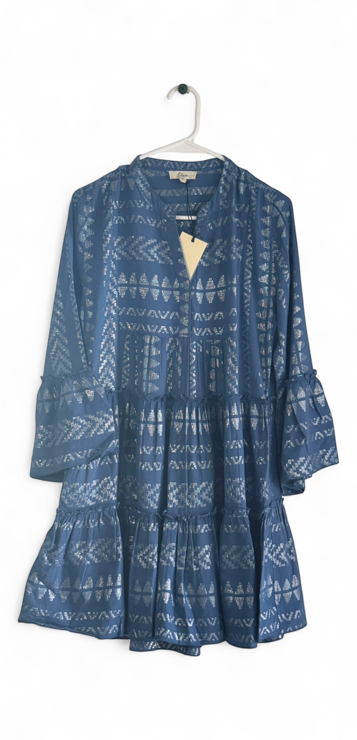 Elan Metallic Bell Sleeve Dress thumbnail 3