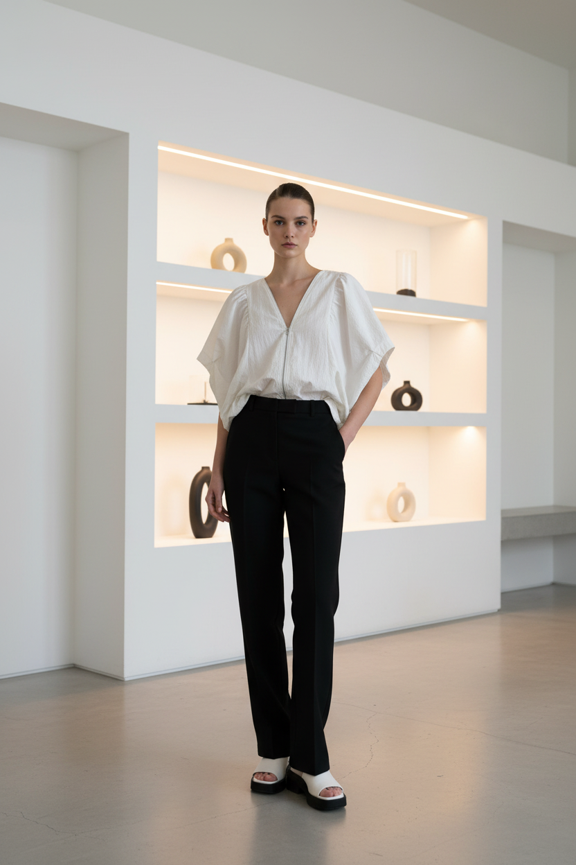Modern Citizen - Batwing Poplin Blouse thumbnail 2