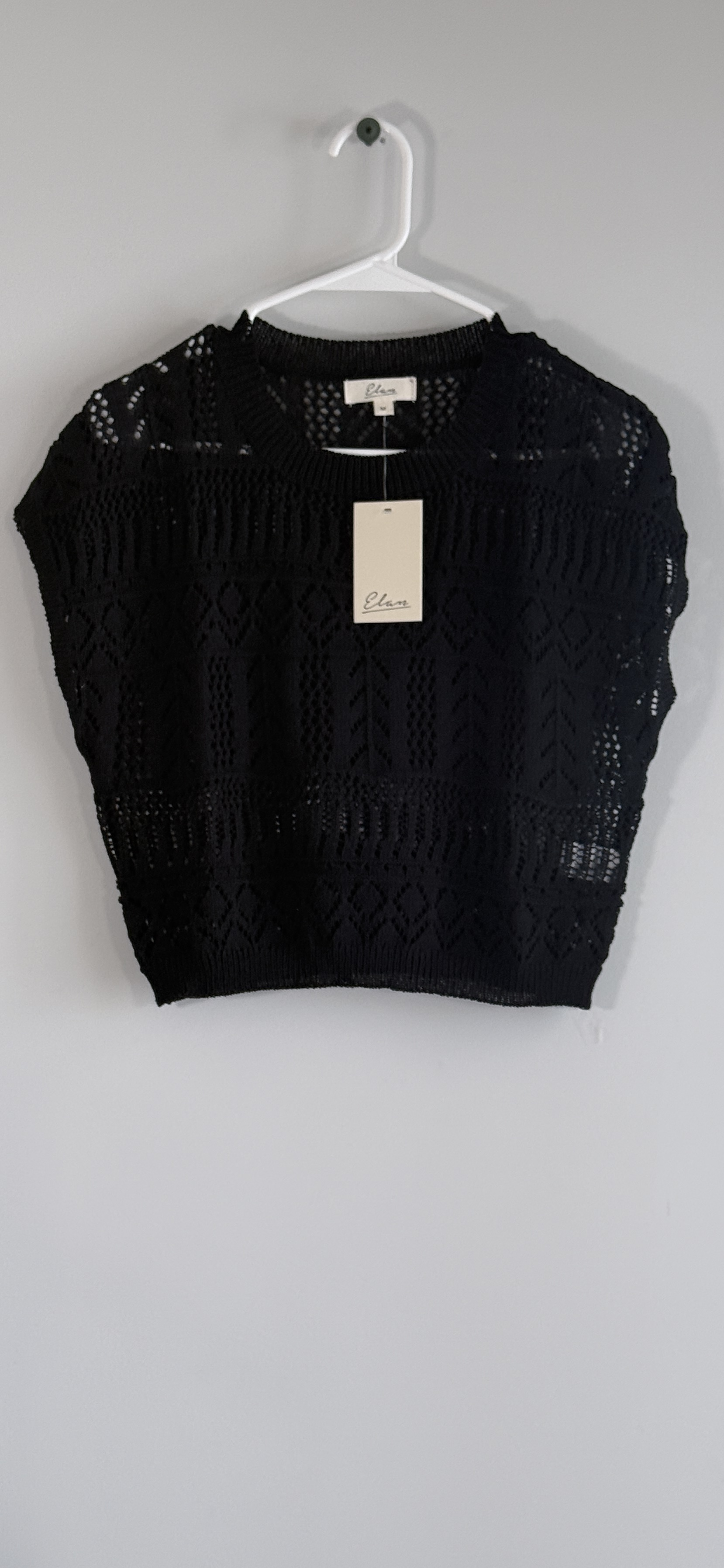 Elan Pointelle Stitch Cover-Up Crop Top thumbnail 2