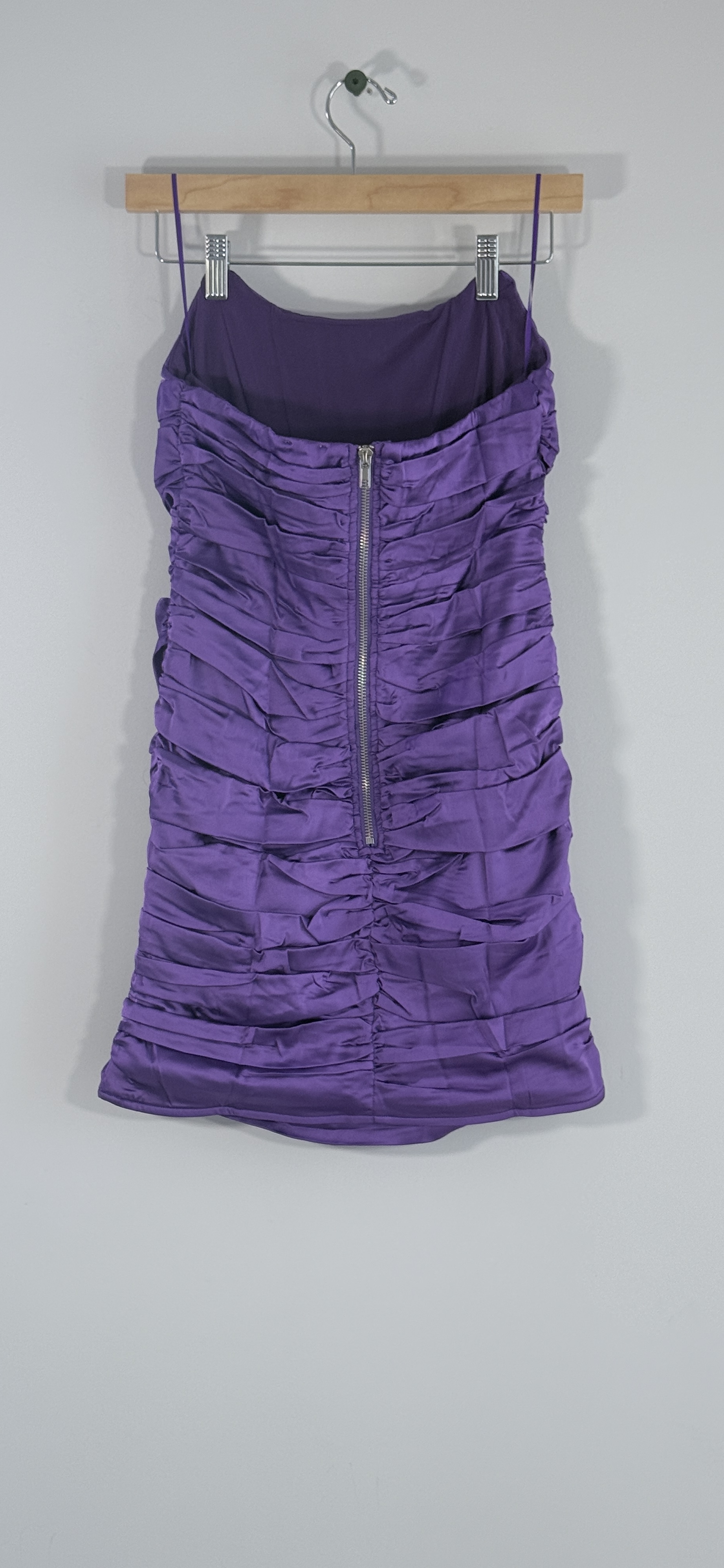 Sky to Moon Strapless Deep V Ruched Mini Dress. thumbnail 3