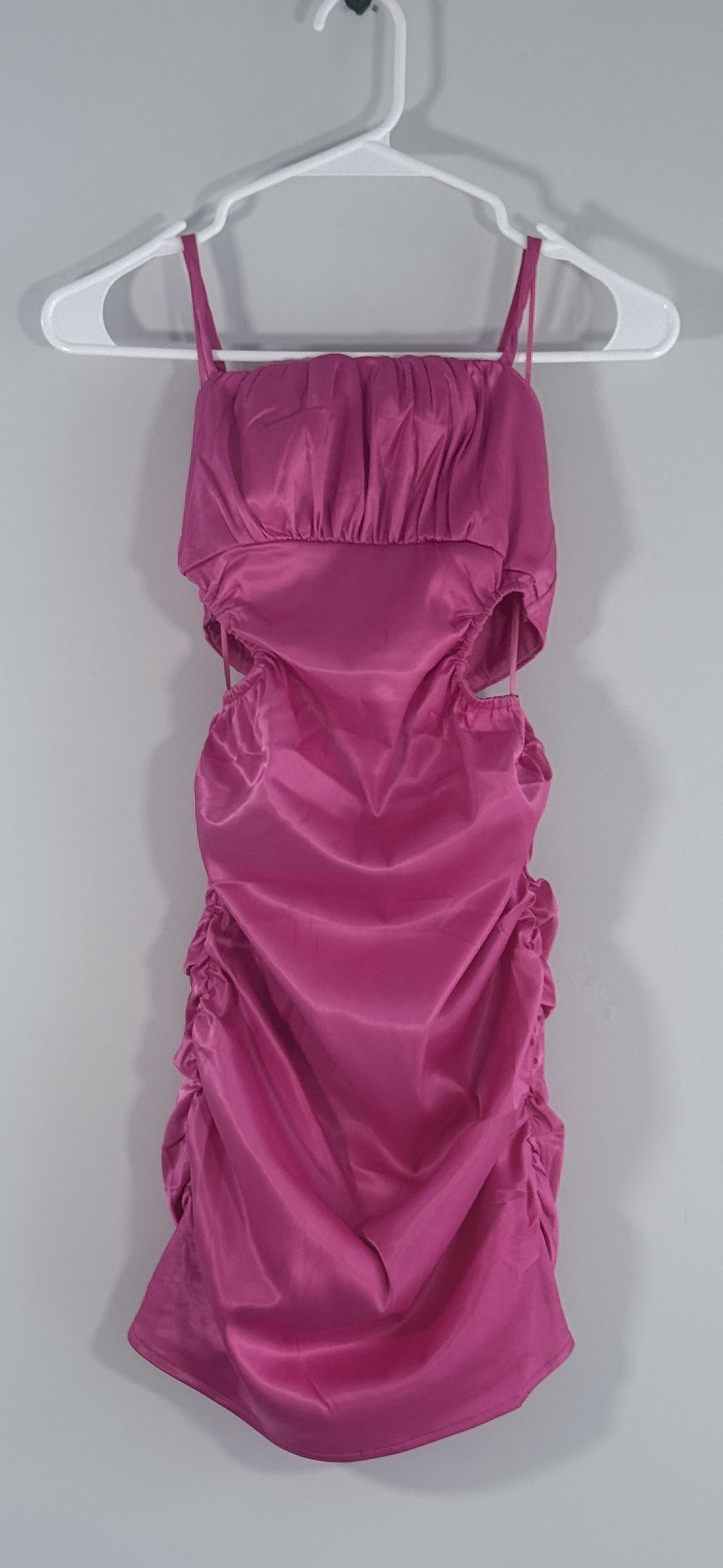 Sky to Moon Hot Pink Satin Mini Dress thumbnail 3