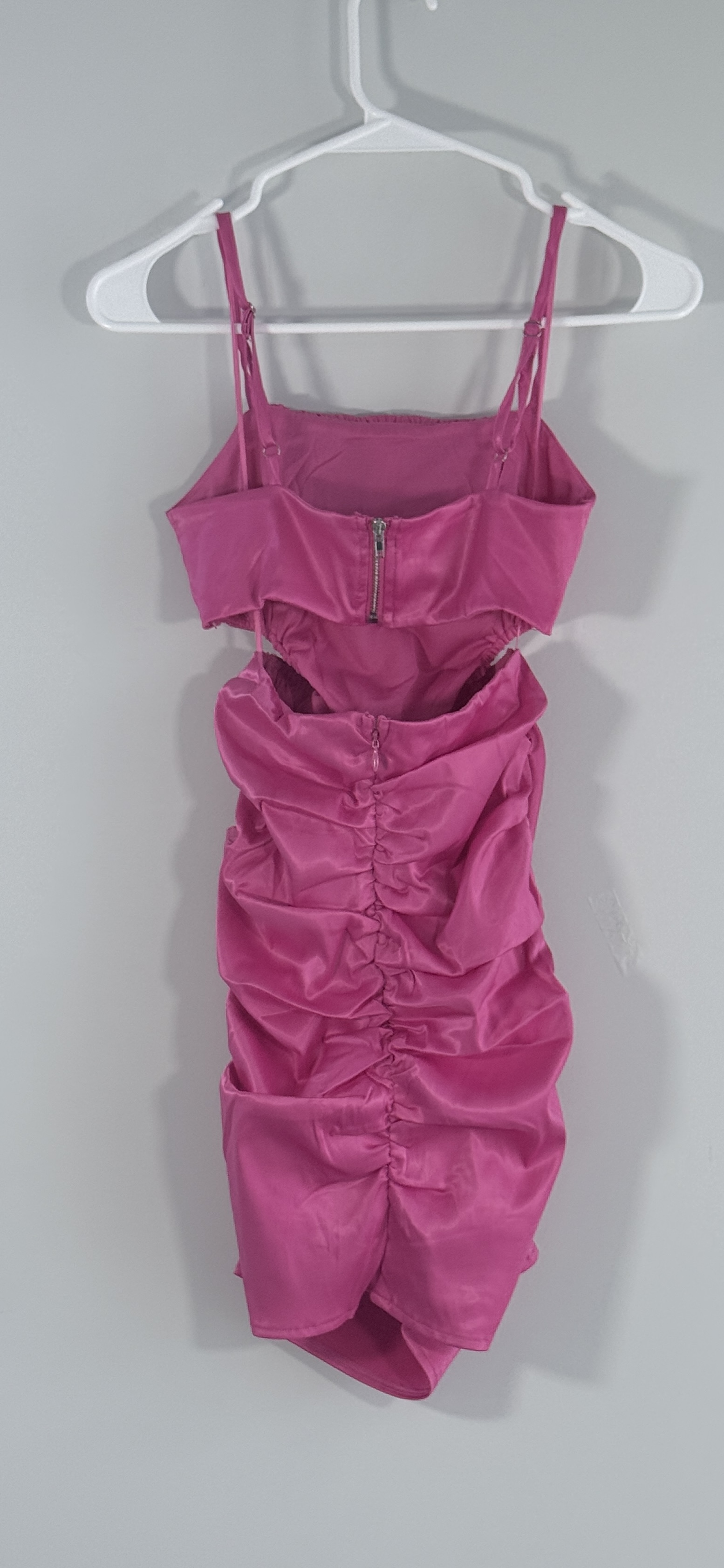 Sky to Moon Hot Pink Satin Mini Dress thumbnail 4