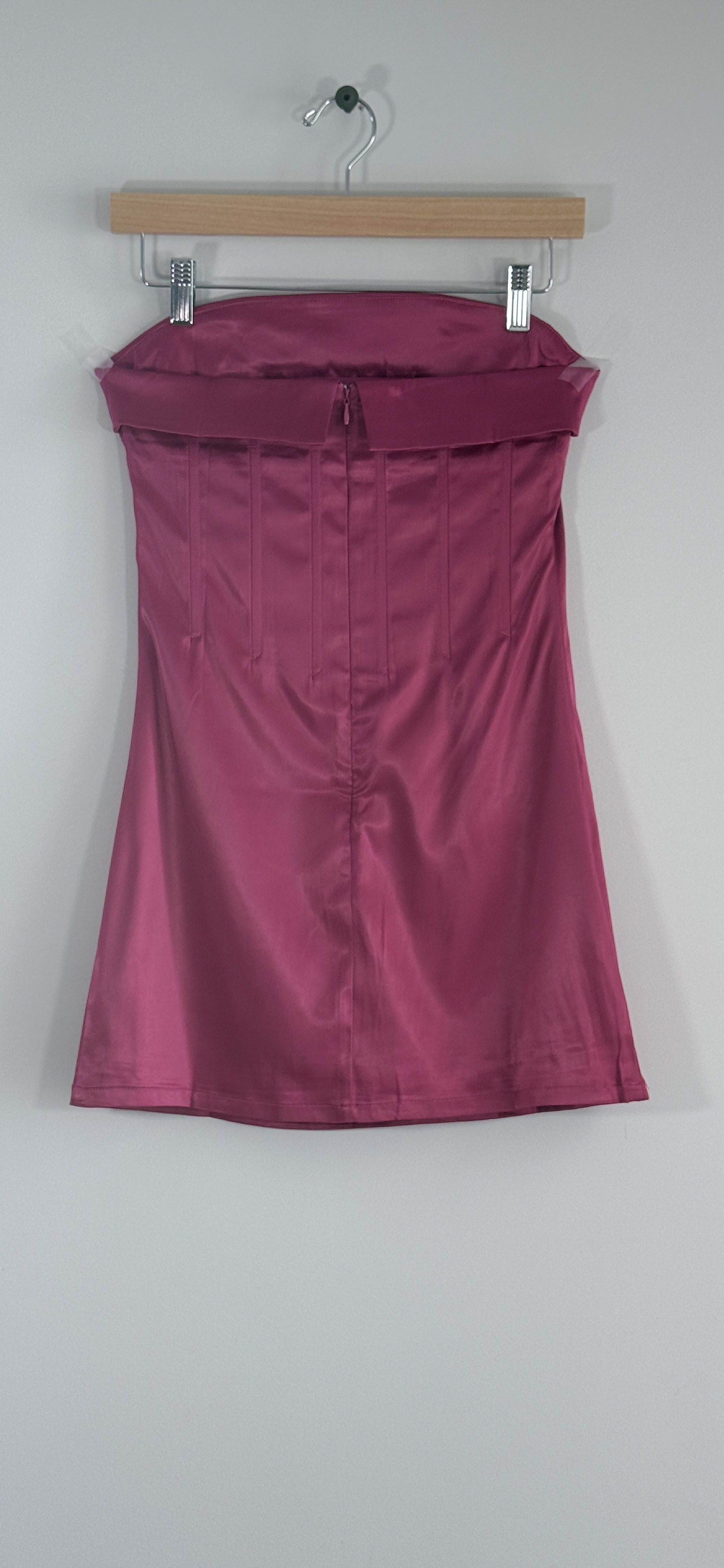 Sky To Moon Strapless Satin Mini Dress thumbnail 3