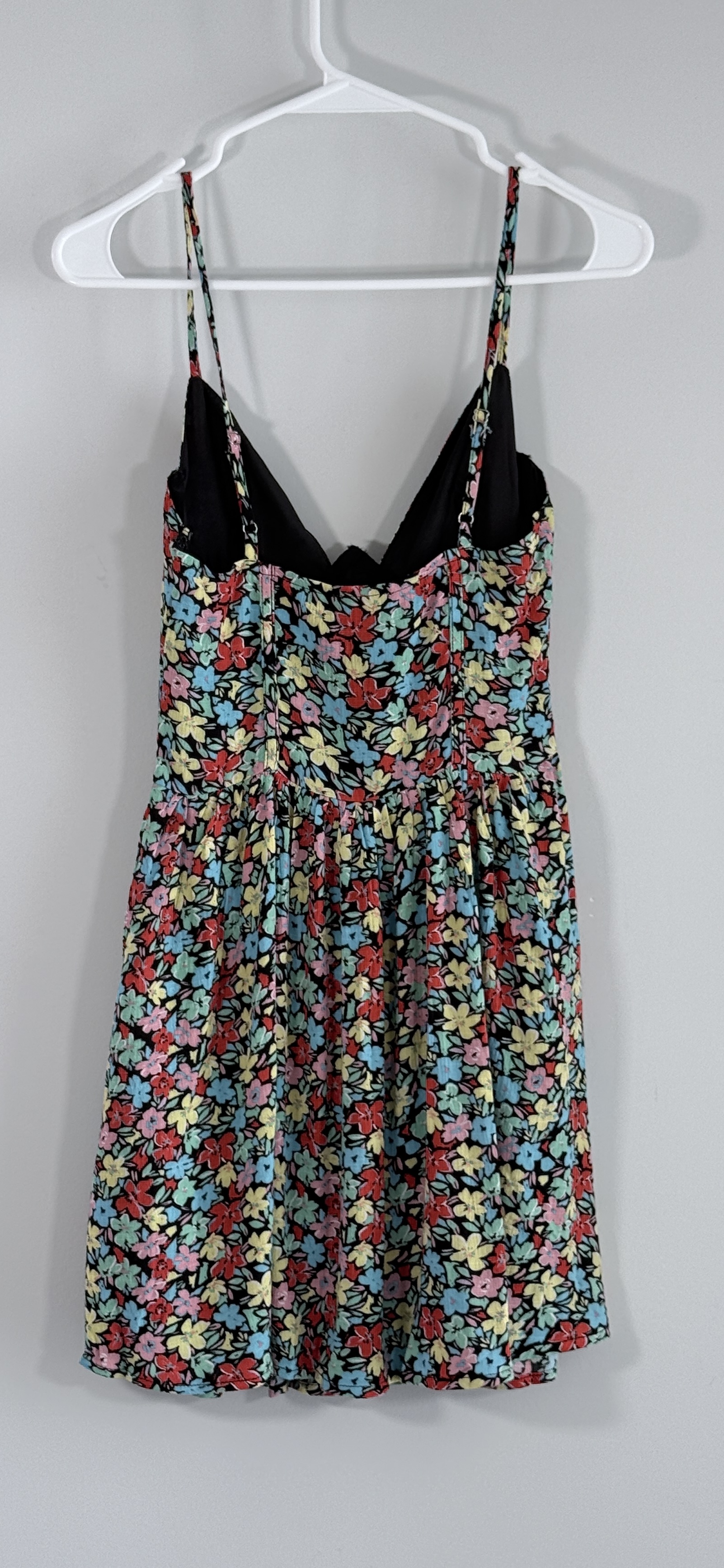 Sky to Moon Dalia Blue and Red Floral Print Cami Dress. thumbnail 3