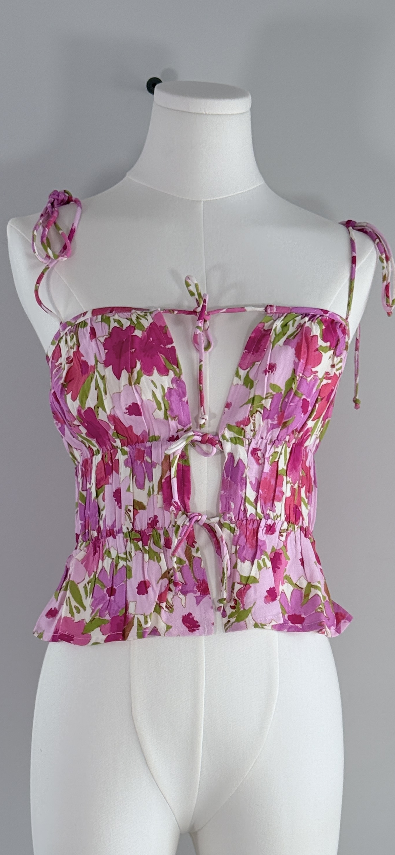 Sky to Moon Floral Tie-Front Crop Top thumbnail 3