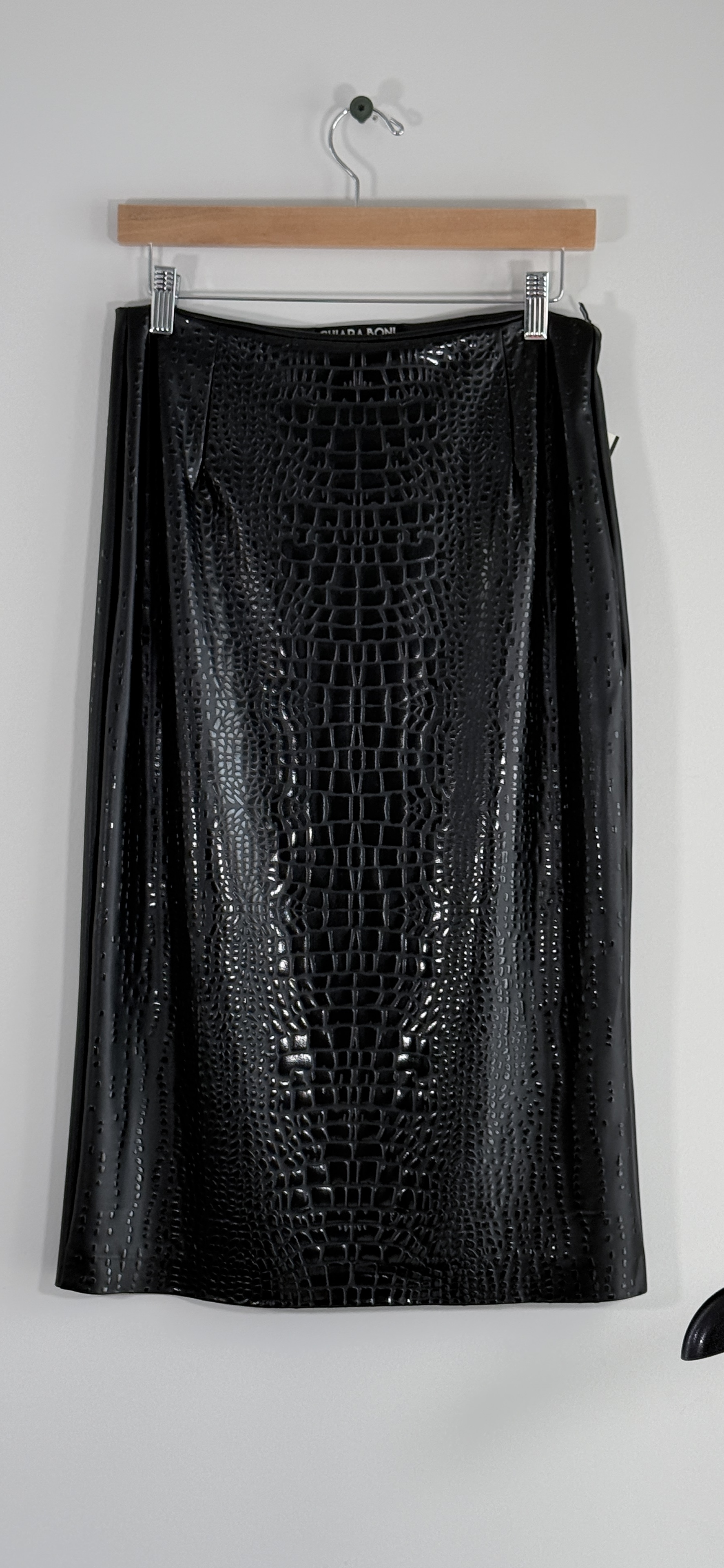 Chiara Boni La Petite Robe Crocodile-Embossed Midi Skirt thumbnail 2