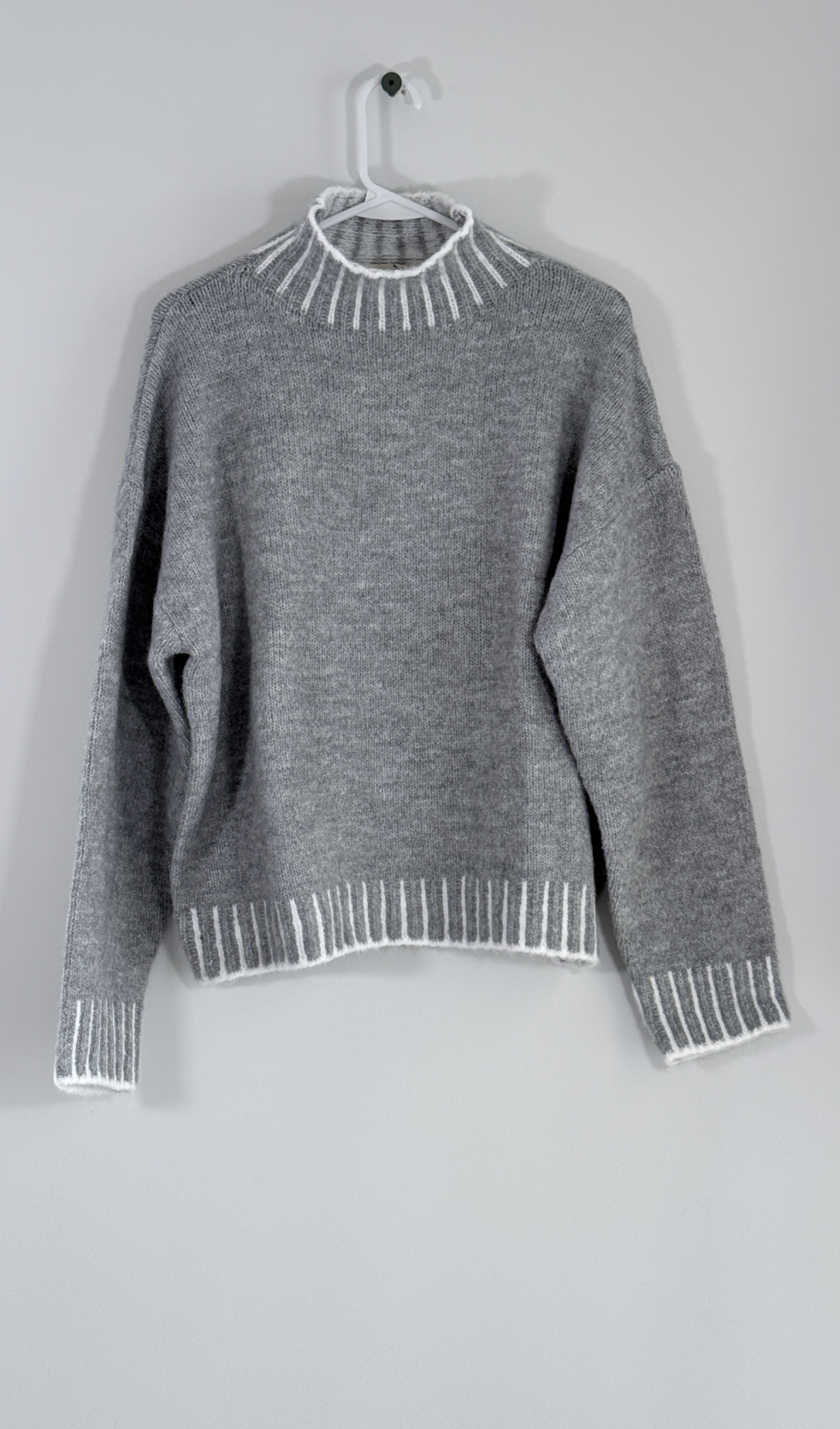 Elan Women's Whipstitched-Edge Mock-Neck Sweater thumbnail 2