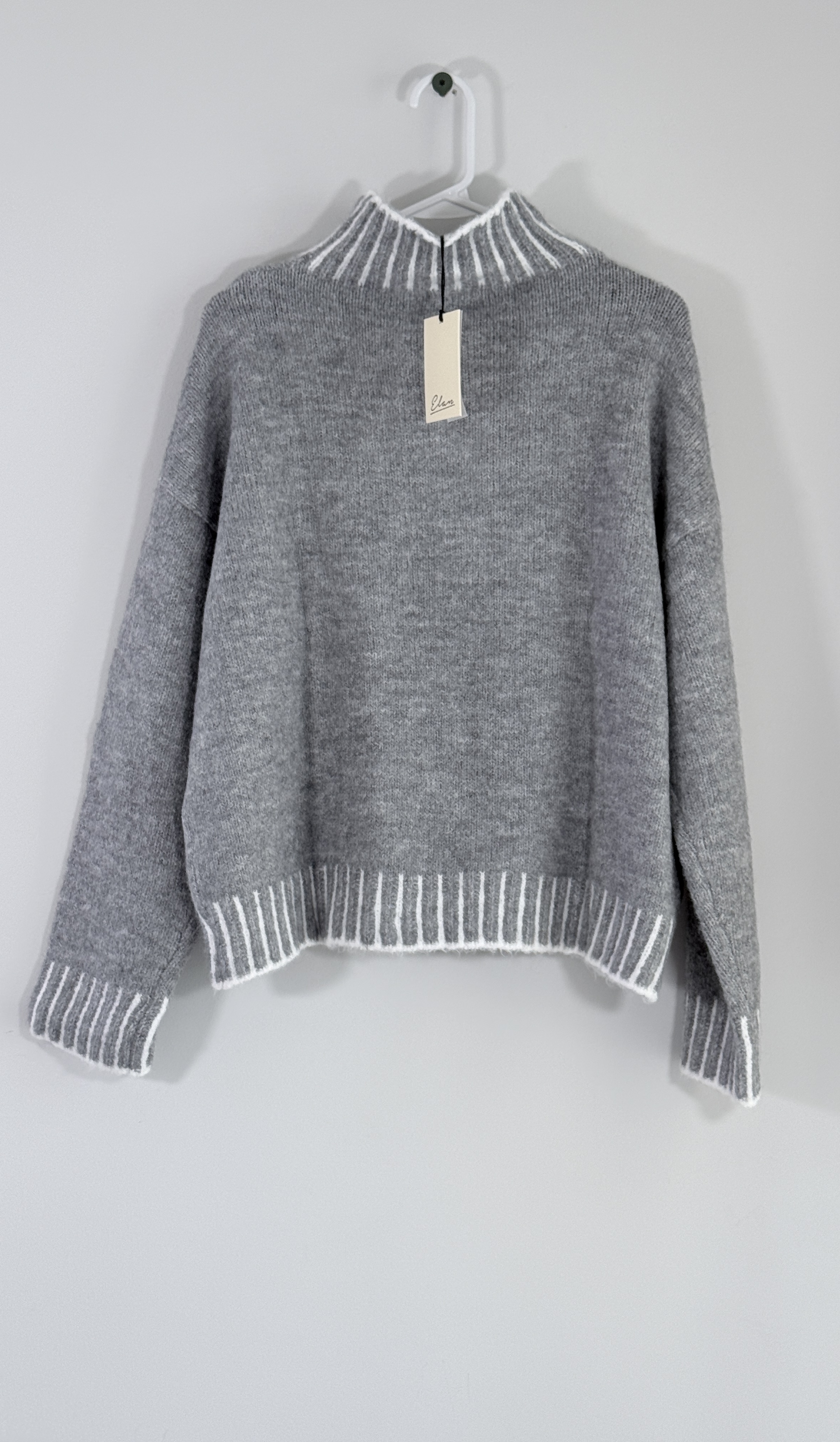 Elan Women's Whipstitched-Edge Mock-Neck Sweater thumbnail 3