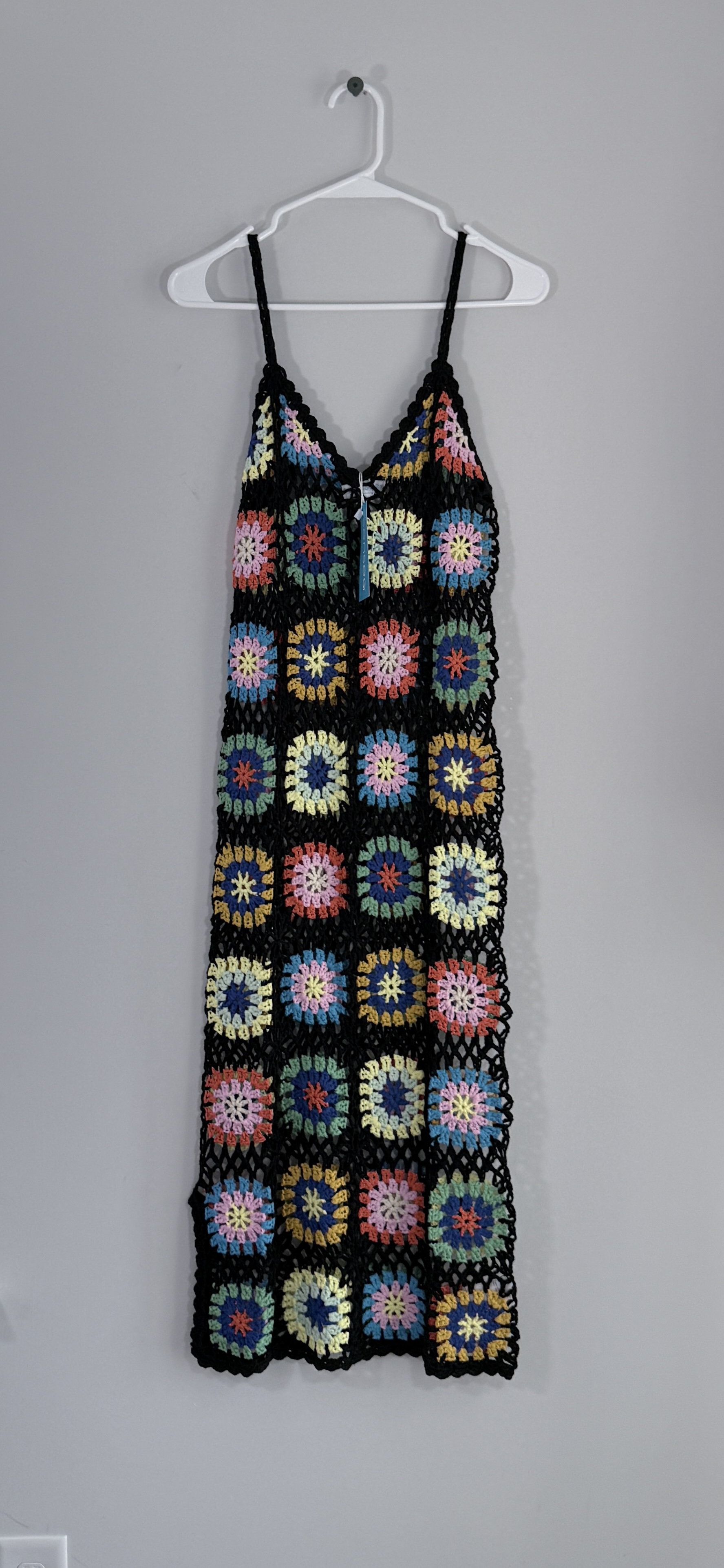 Elan Multi-Colored Granny Square Crochet Dress/Coverup thumbnail 3