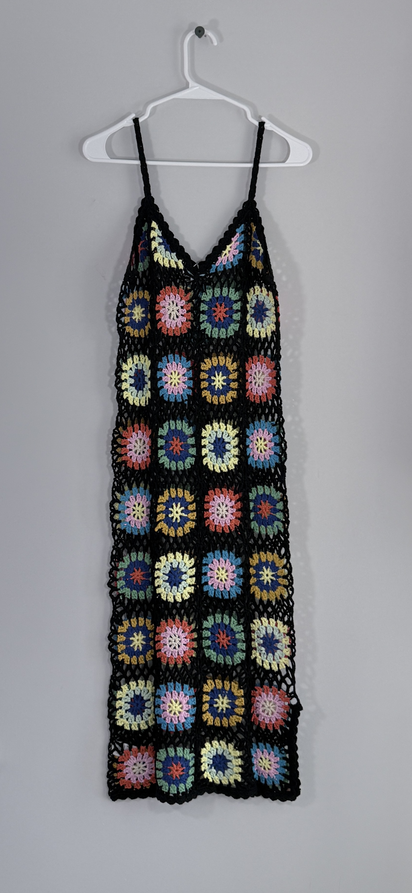 Elan Multi-Colored Granny Square Crochet Dress/Coverup thumbnail 4