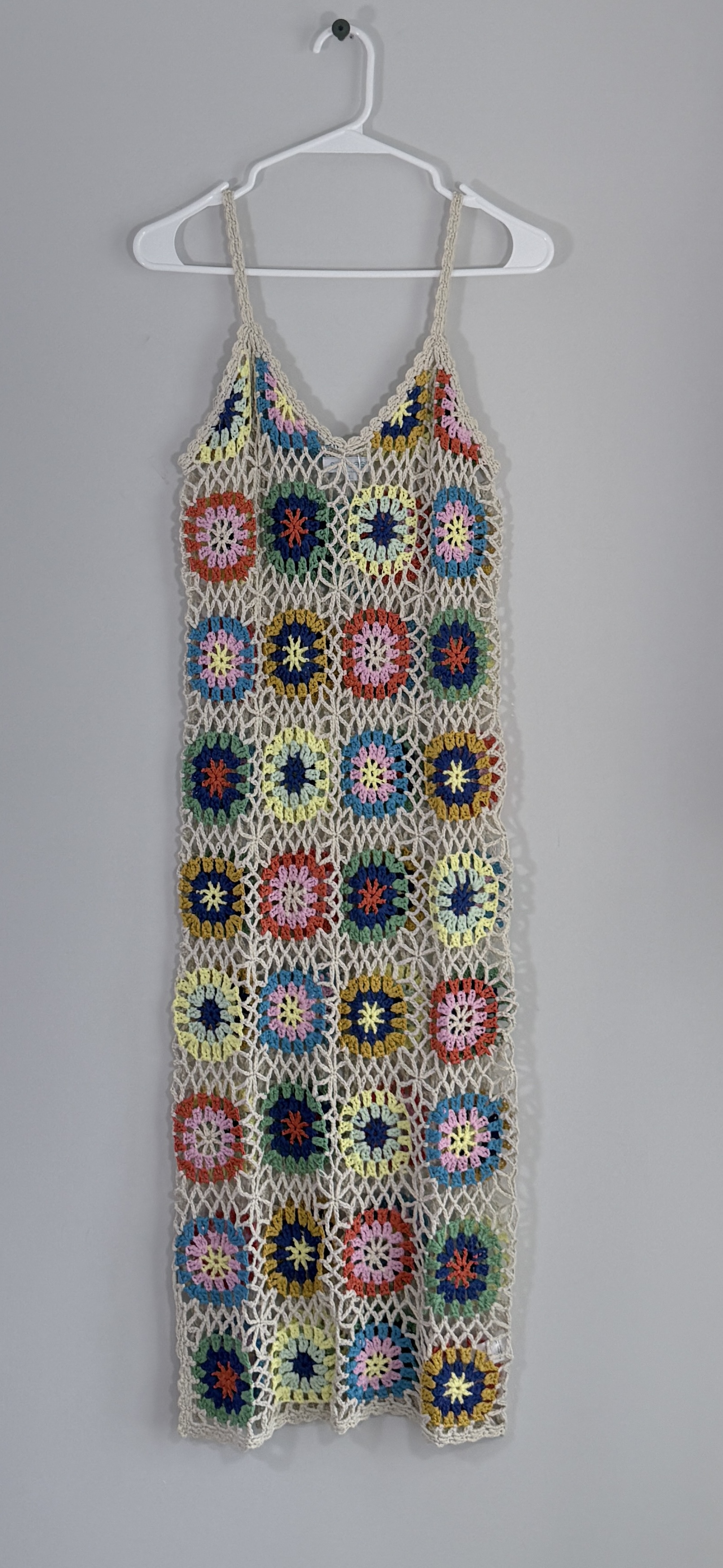 Elan Multi-Colored Granny Square Crochet Dress/Coverup thumbnail 3