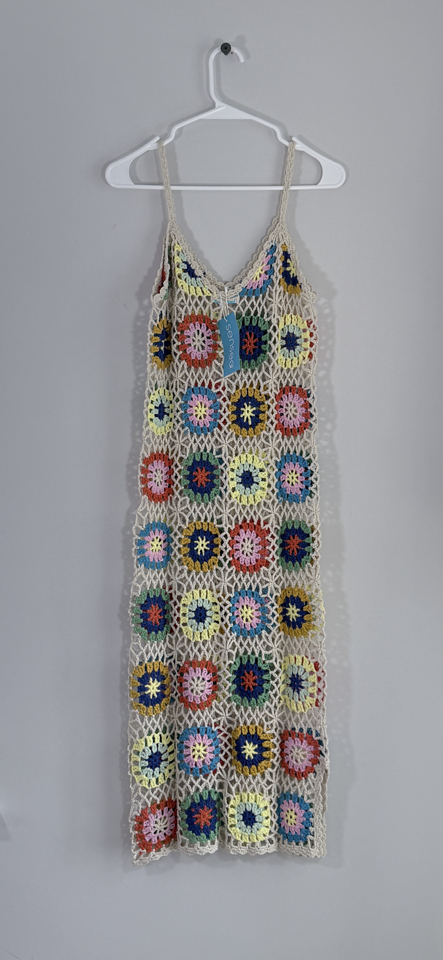 Elan Multi-Colored Granny Square Crochet Dress/Coverup thumbnail 4