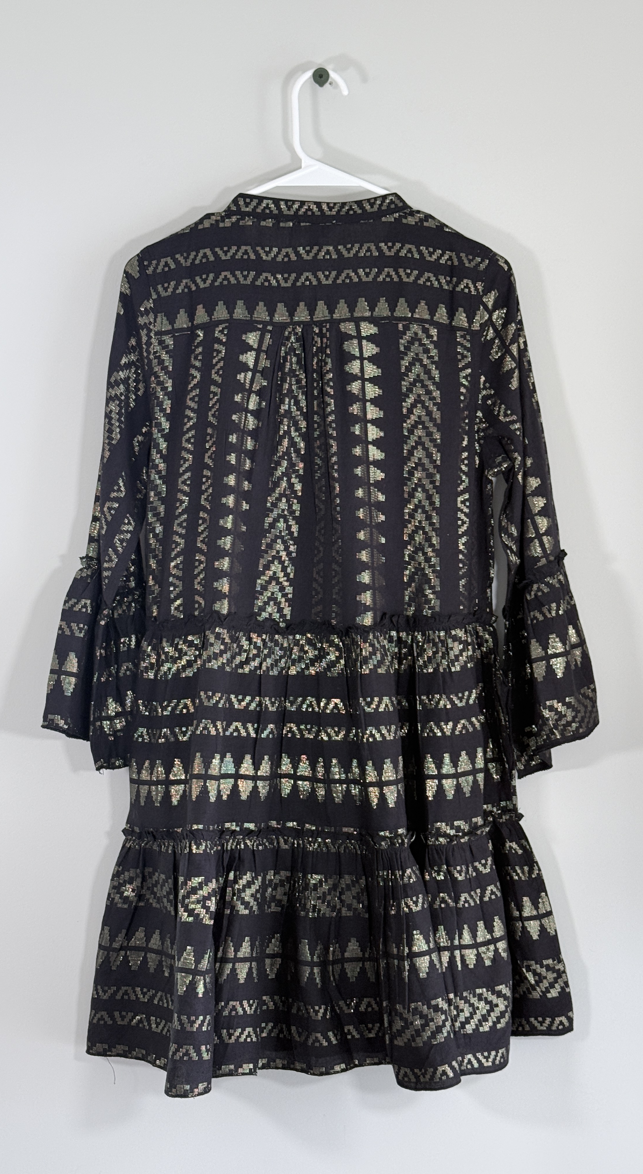 Elan Metallic Bell Sleeve Dress thumbnail 3