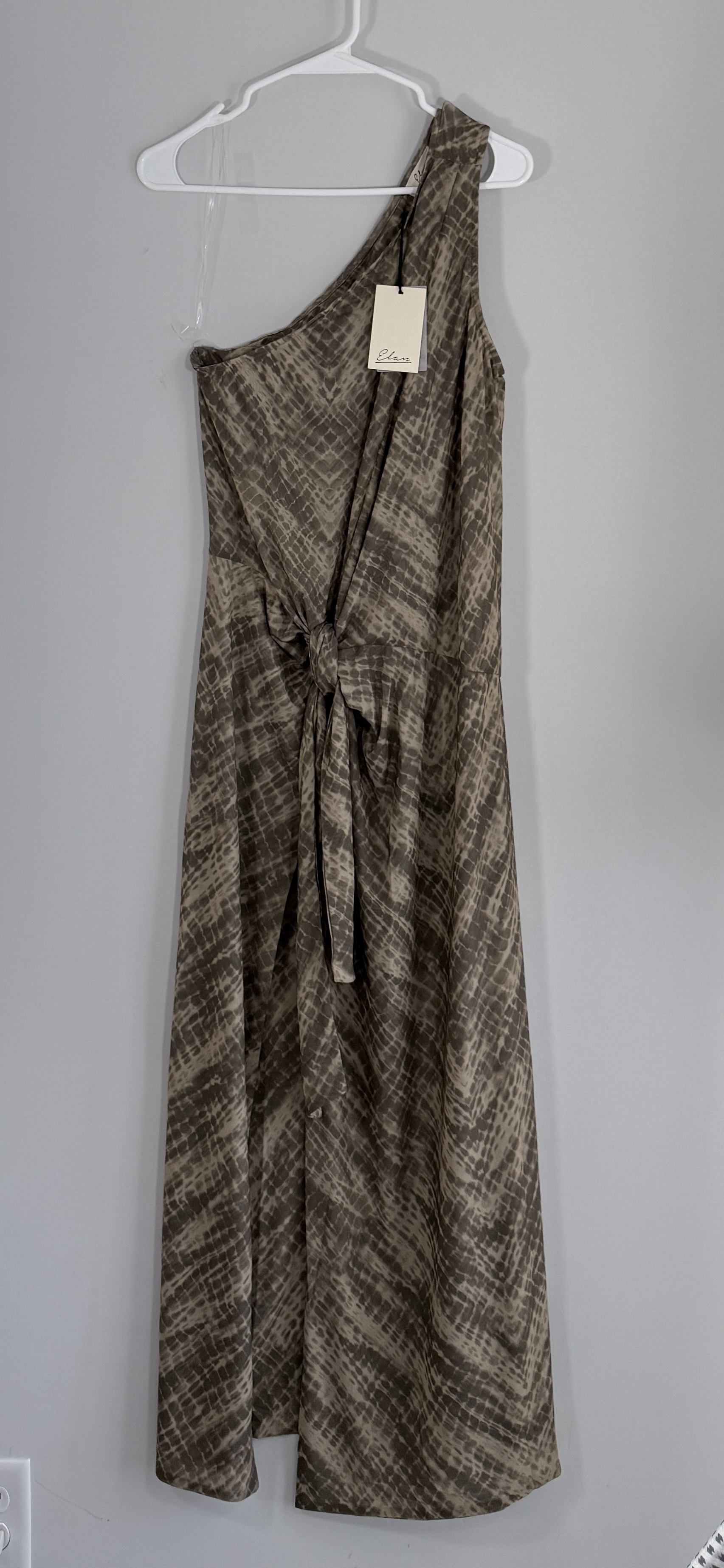 Elan One Shoulder Tie Side Midi Dress thumbnail 2