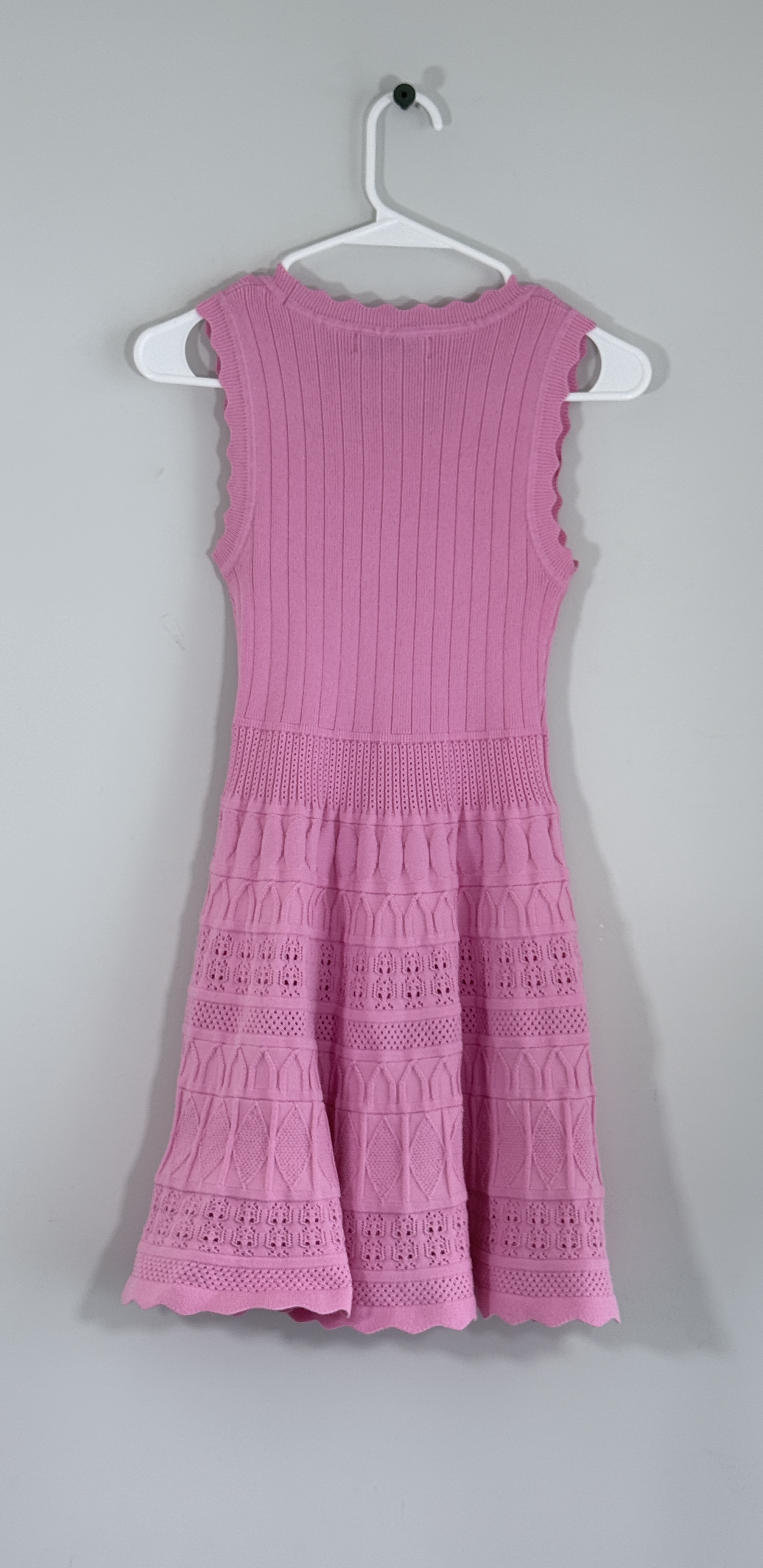 Willow & Wind Pink Scallop Hem Knit Sleeveless A-Line Dress thumbnail 4