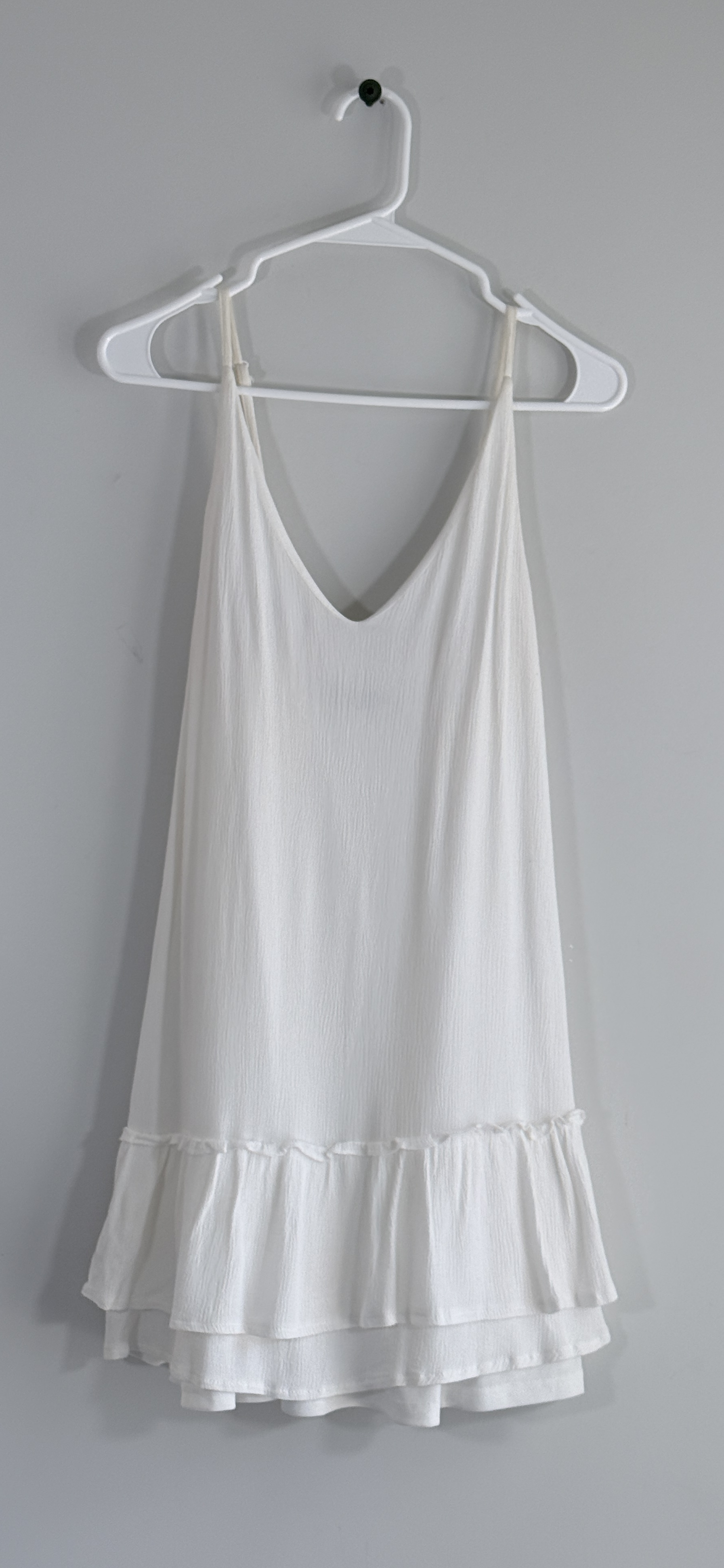Miss Ord Layered Ruffle Hem White Cami Dress thumbnail 2
