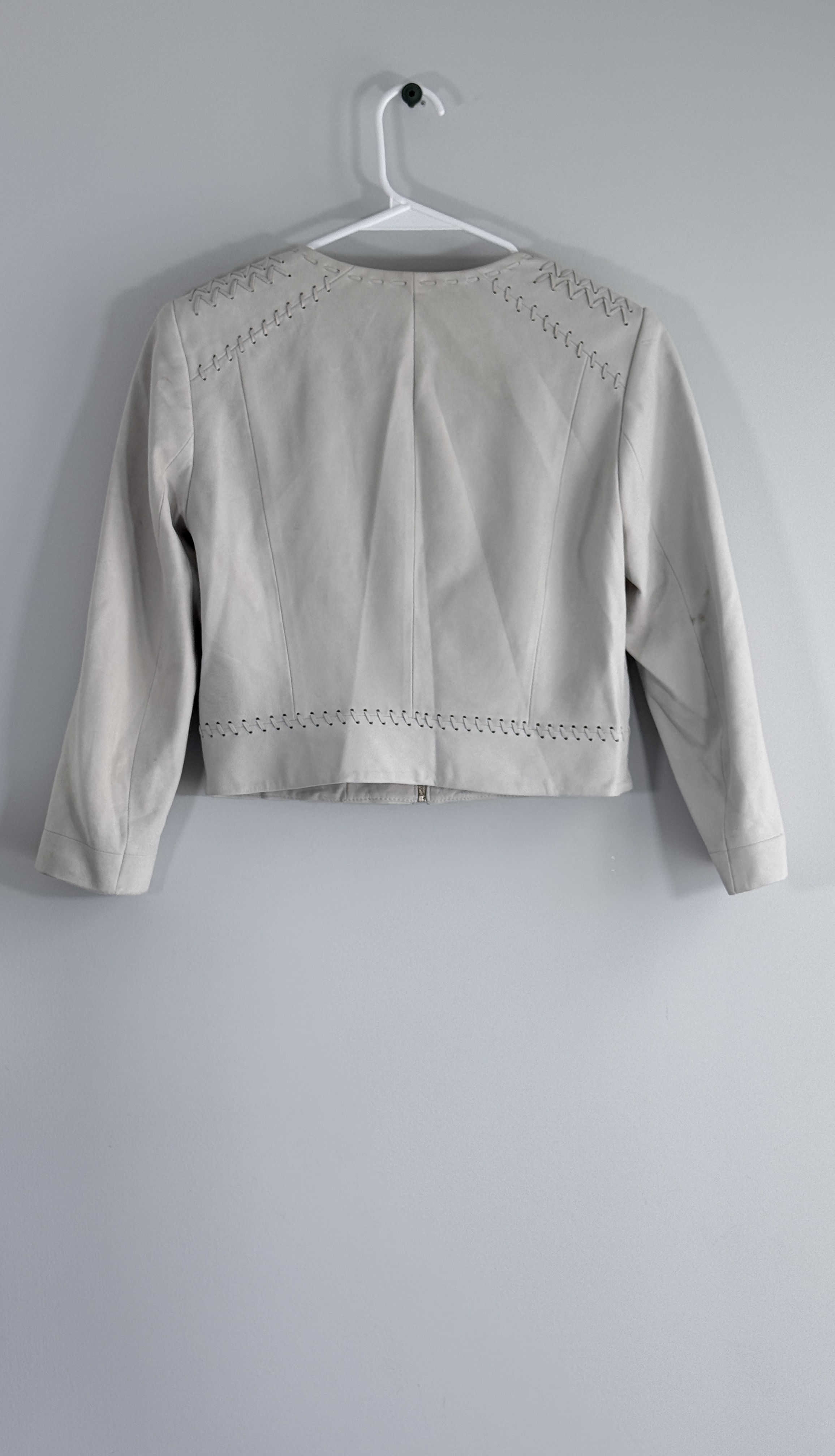 White House Black Market- Collarless Leather Jacket thumbnail 3