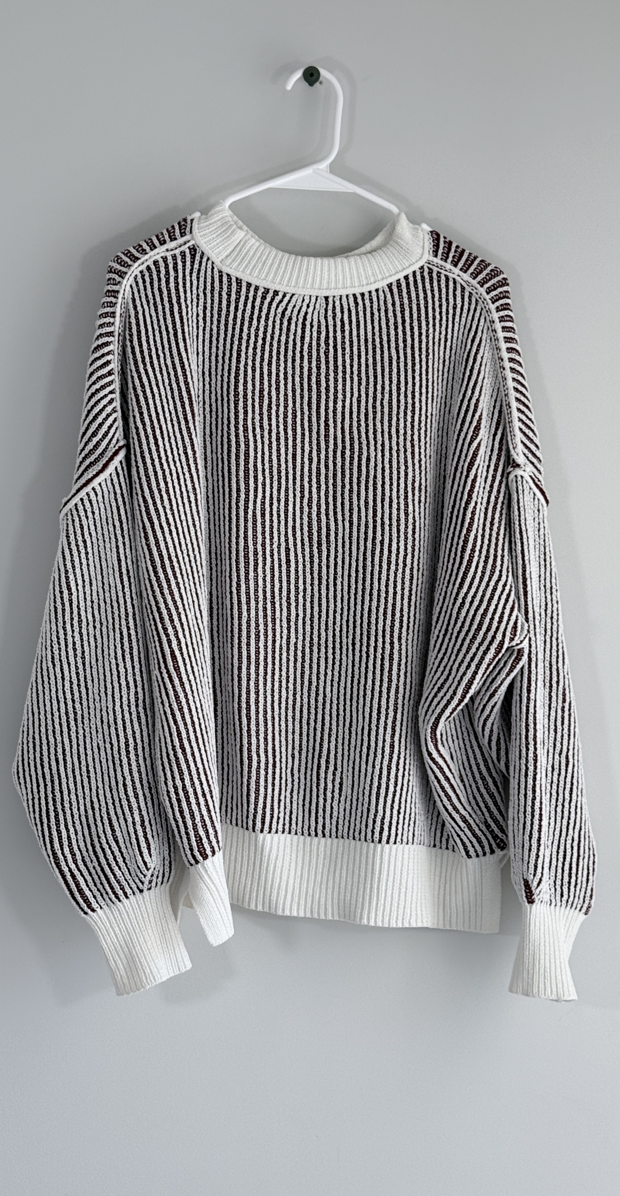 Beyond Chenille Striped Oversized Crewneck Sweater thumbnail 3