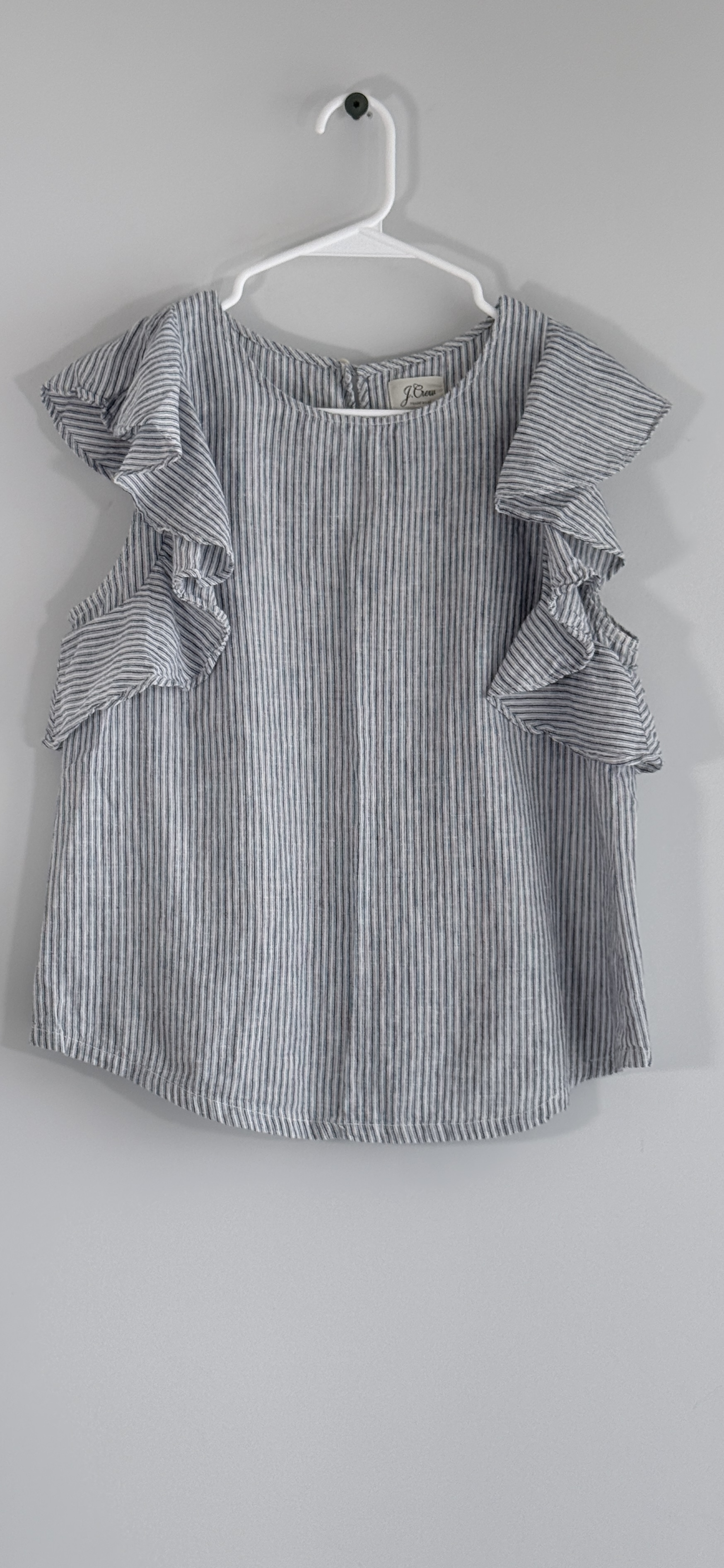 J.Crew Ruffle Top in Stripe thumbnail 2