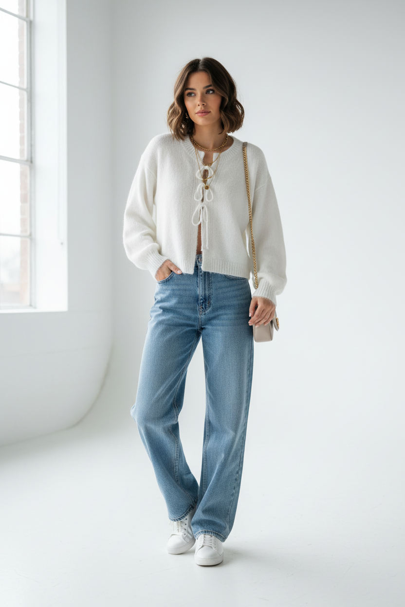 Elan Tie Front Sweater - Image 1