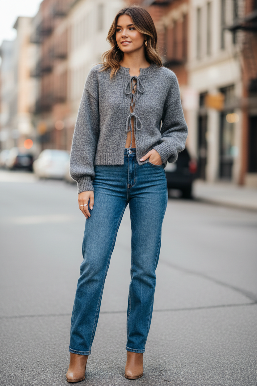 Elan Tie Front Cardigan - Image 1