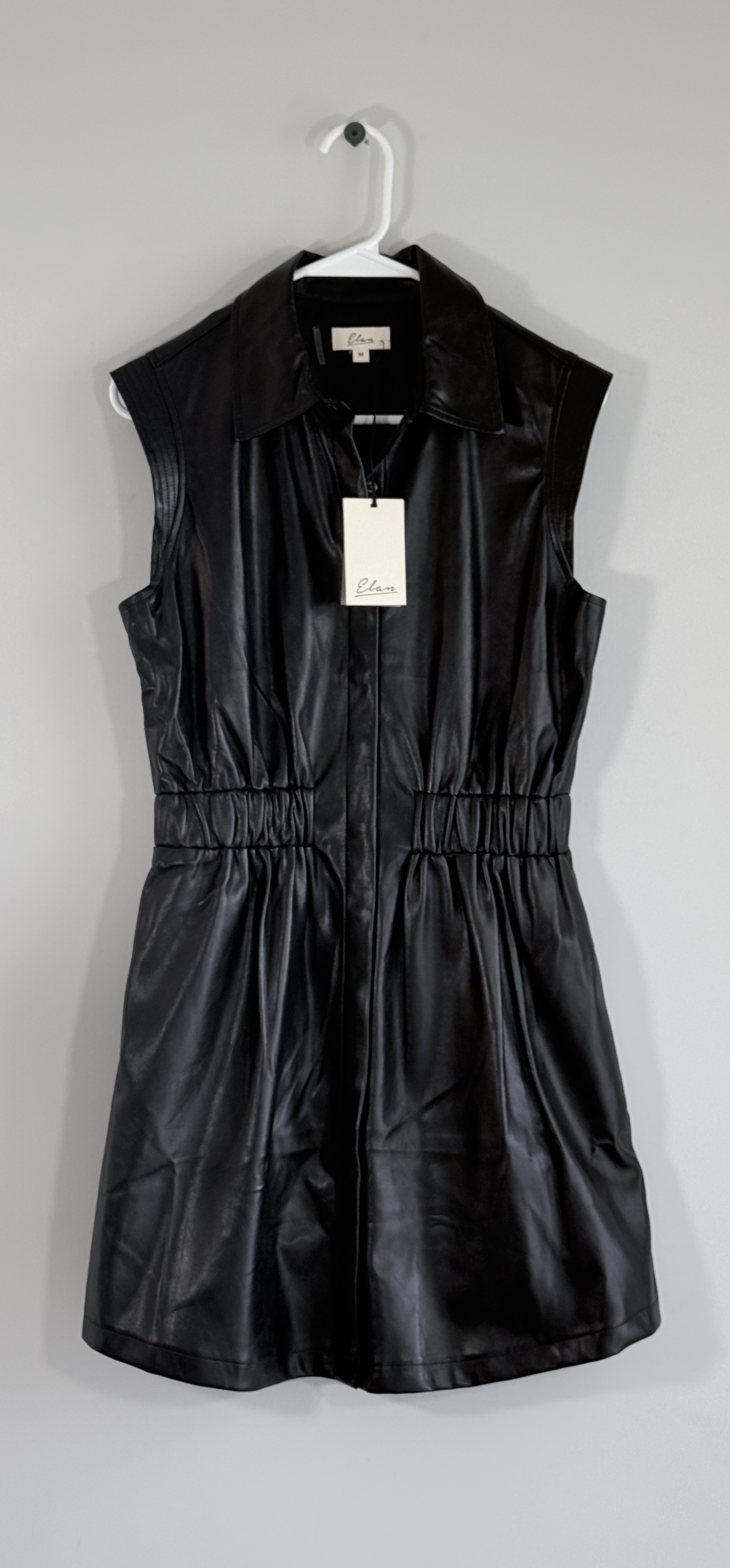 Elan Sleeveless Faux Leather Mini Dress thumbnail 3