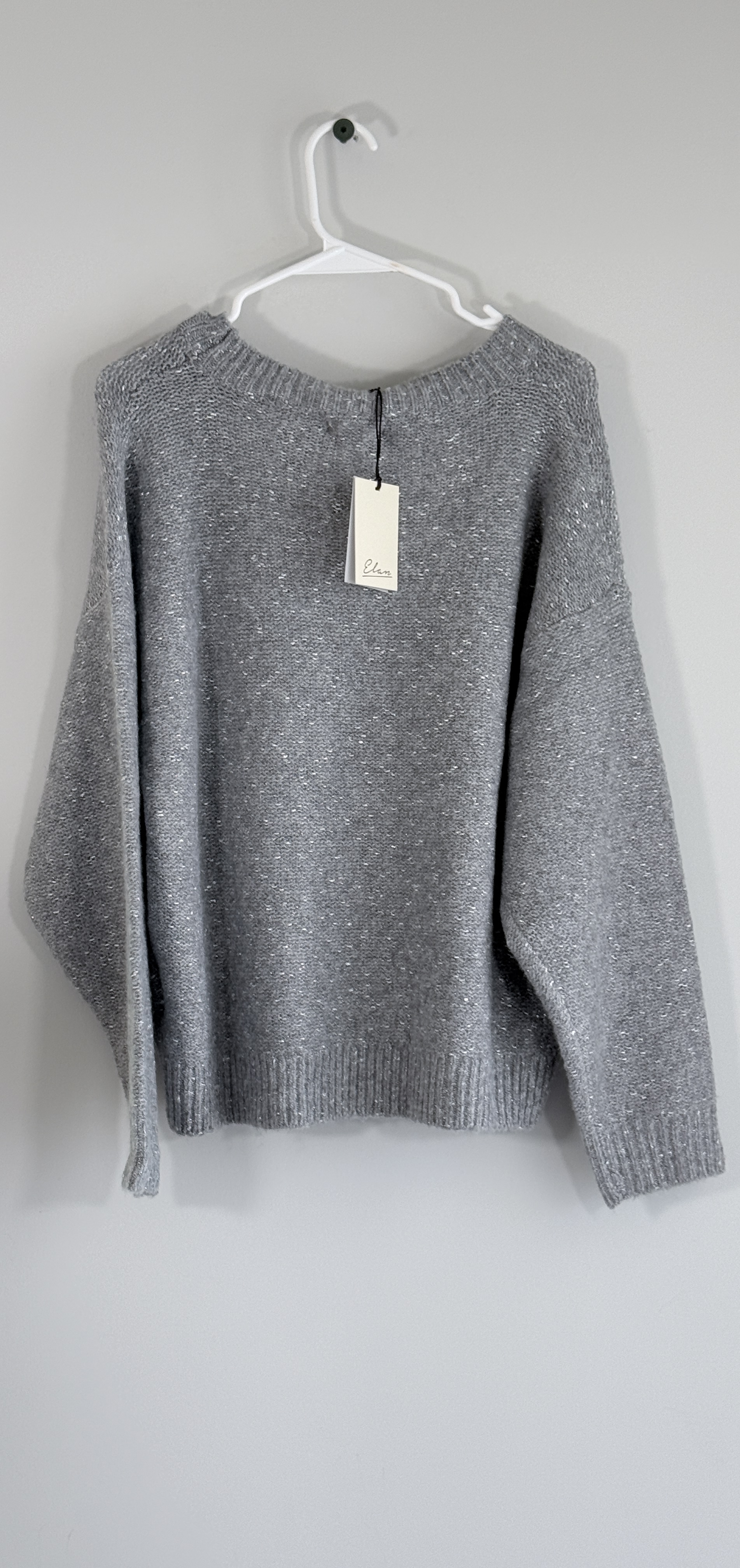 Elan Gray Sequin Bow Sweater thumbnail 3