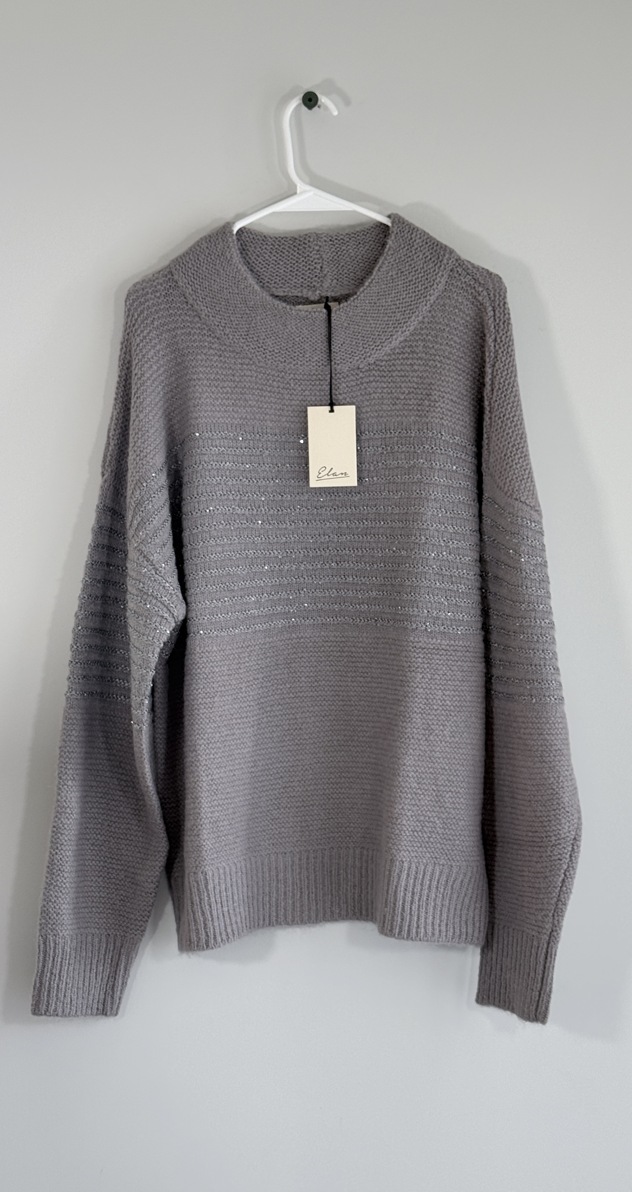 Elan Twilight Gray Sweater Top. thumbnail 2