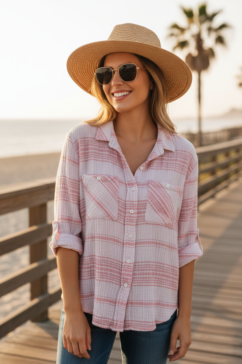 Sanctuary Tomboy Button-Down Plaid Shirt - Image 1