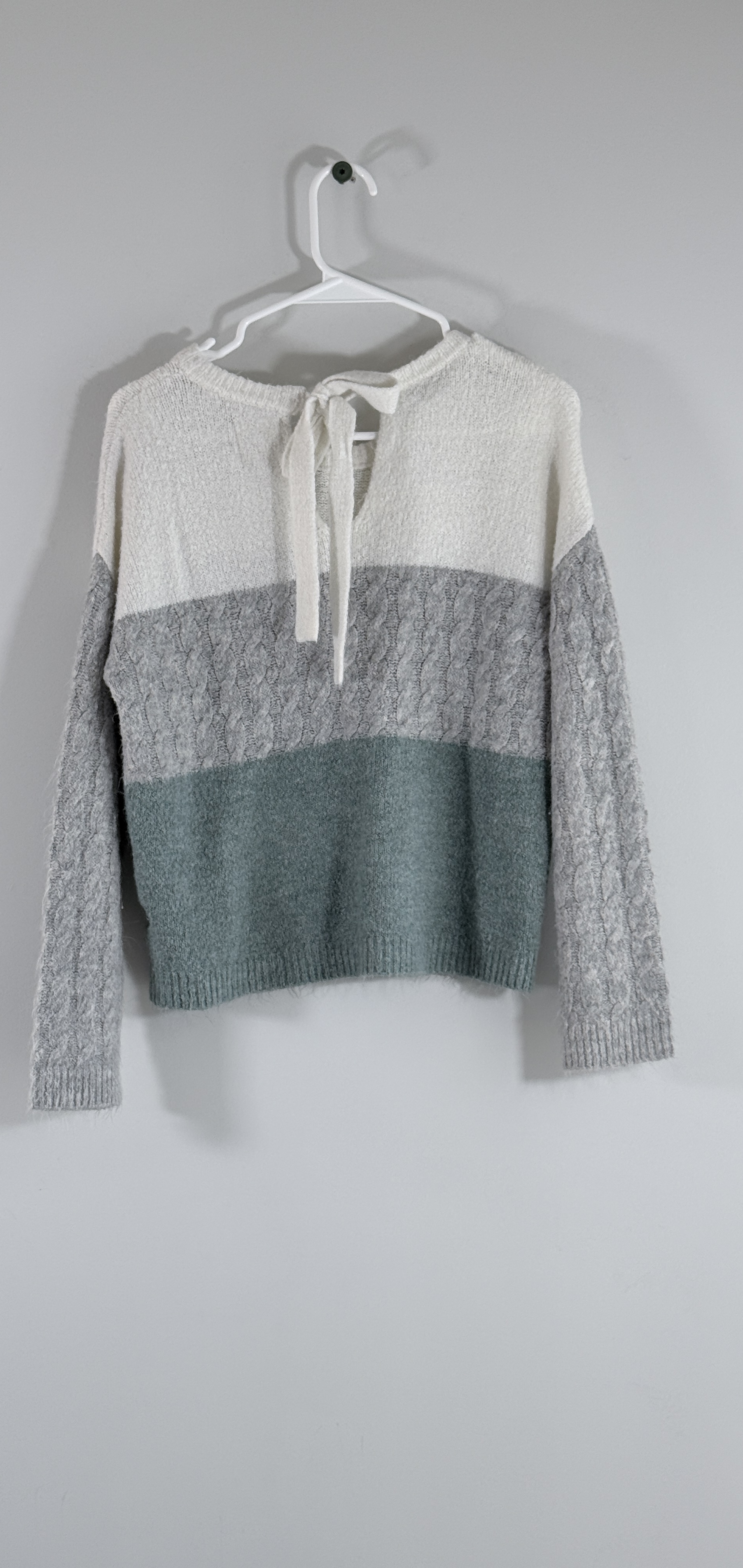 Twine & String Colorblock, Cable-Knit Pullover Sweater thumbnail 3