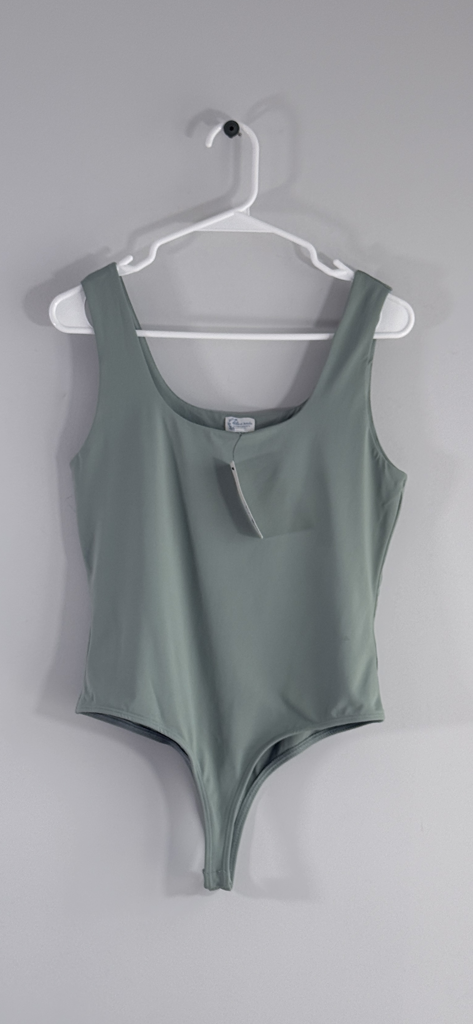 Francesca's Sage Green Square-Neck Bodysuit thumbnail 2
