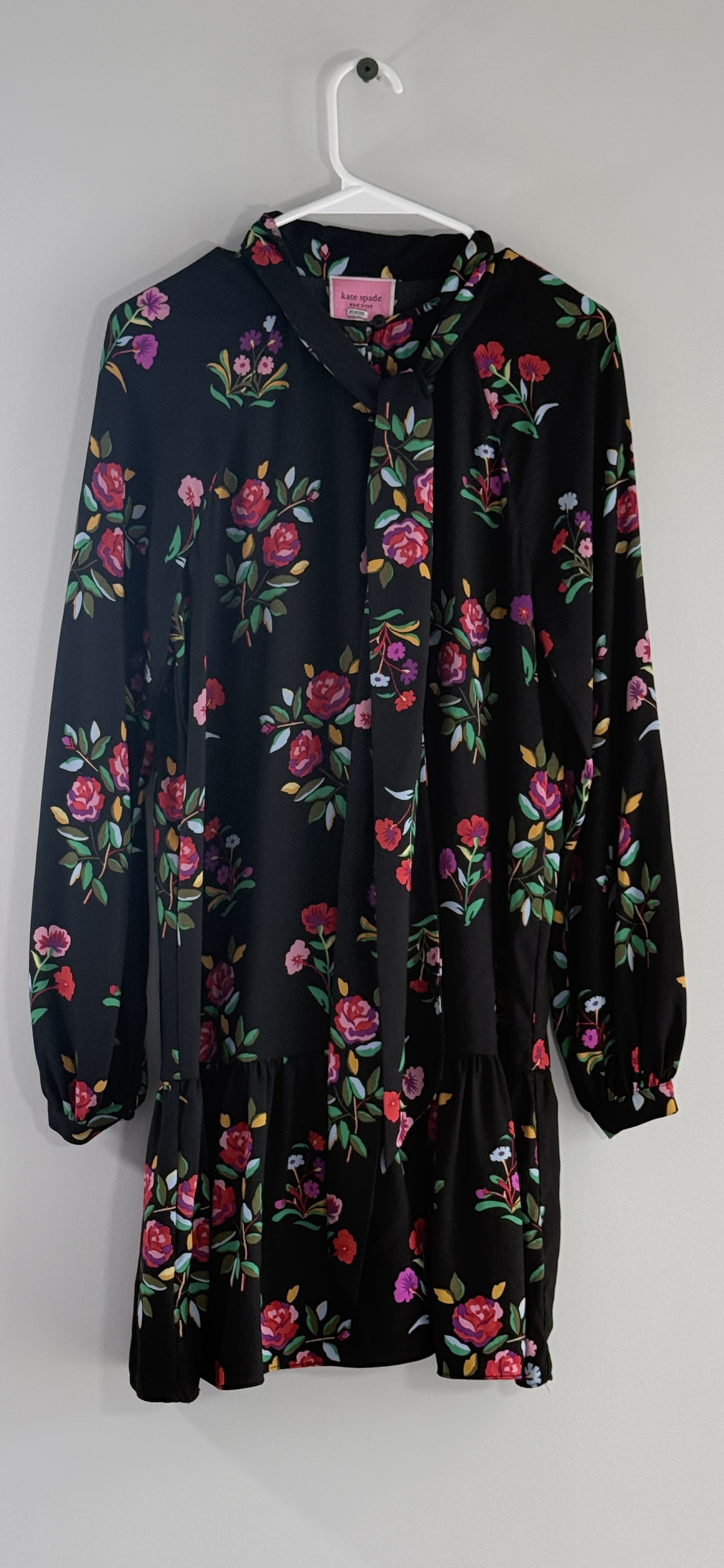Kate Spade Autumn Floral Tie Neck Dress thumbnail 2