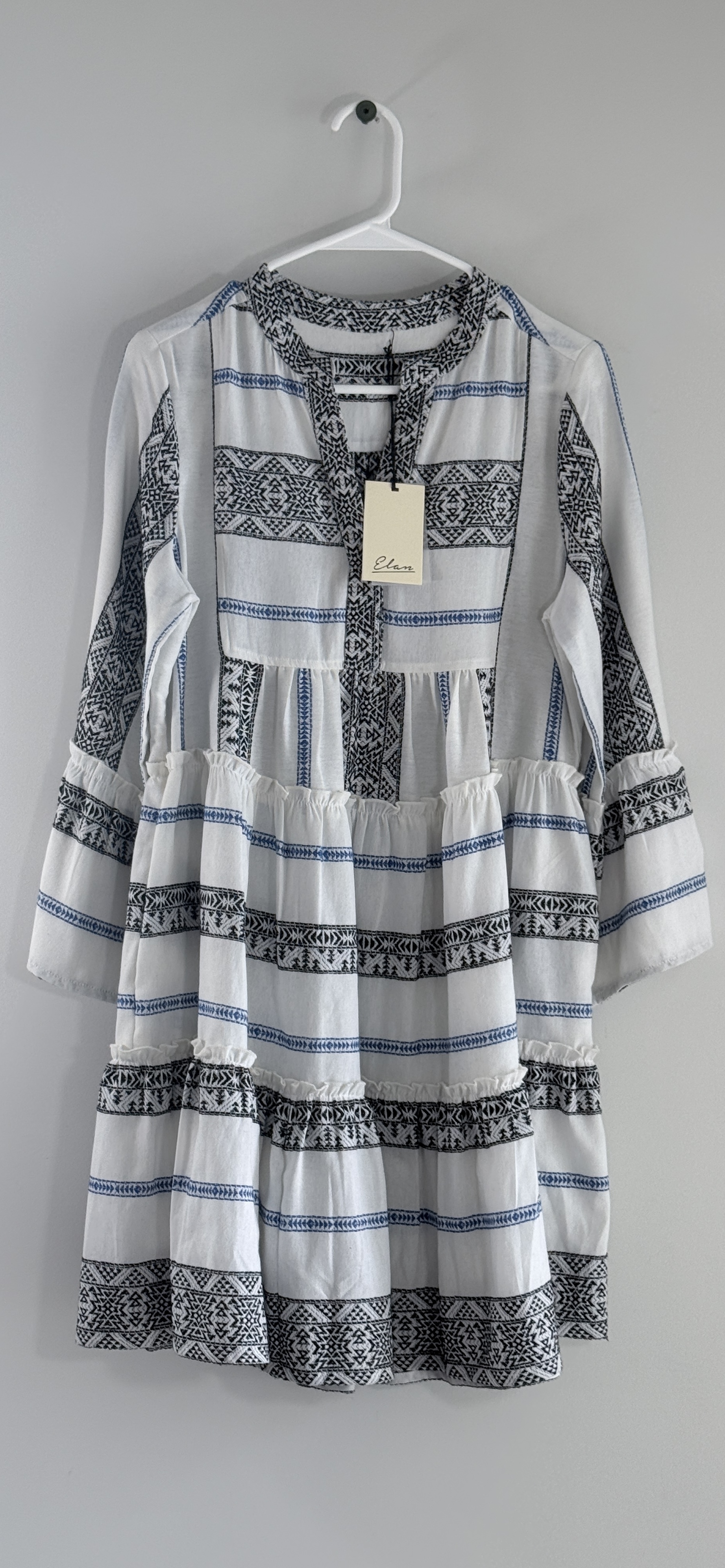 Elan Striped Cotton A-Line Mini Dress thumbnail 2
