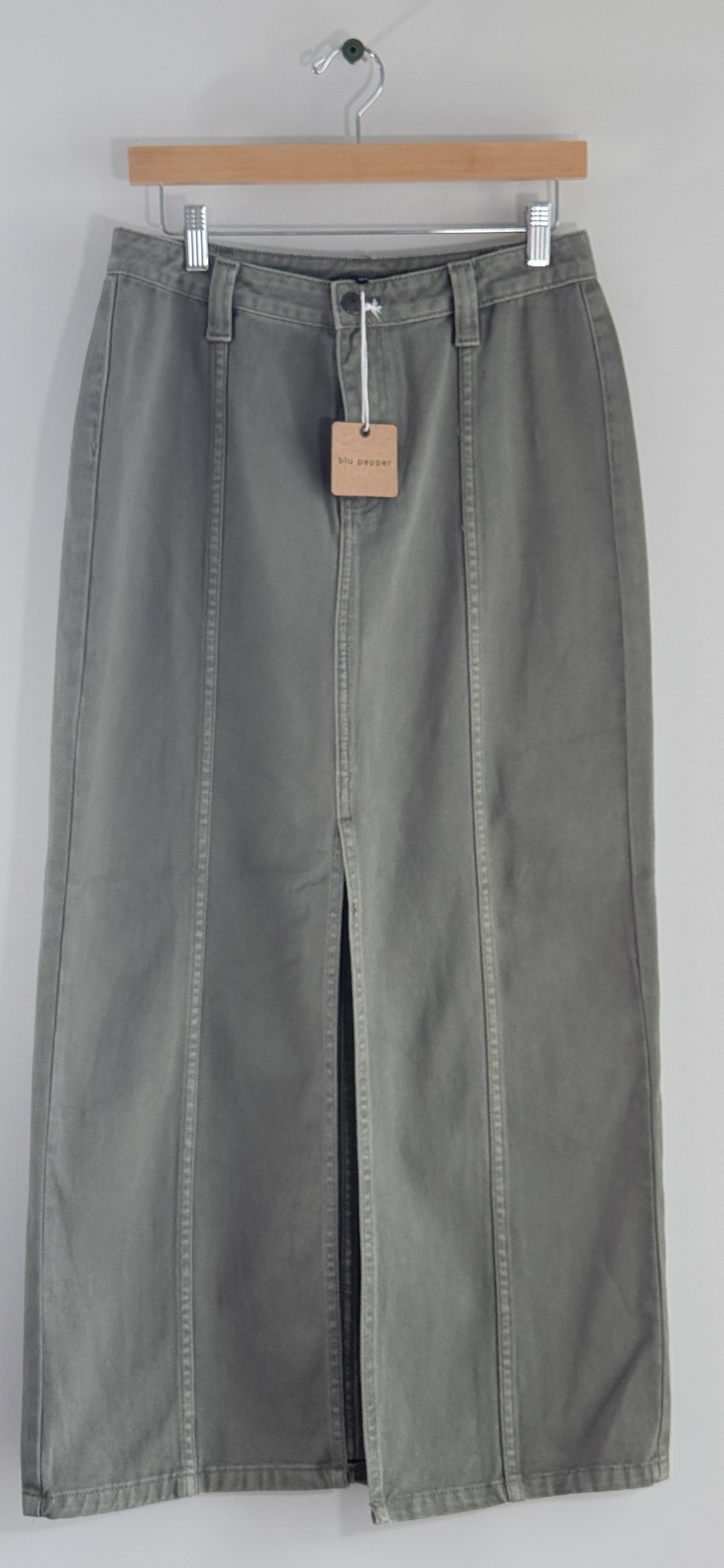 Blu Pepper Women's Front Slit Denim Skirt thumbnail 2