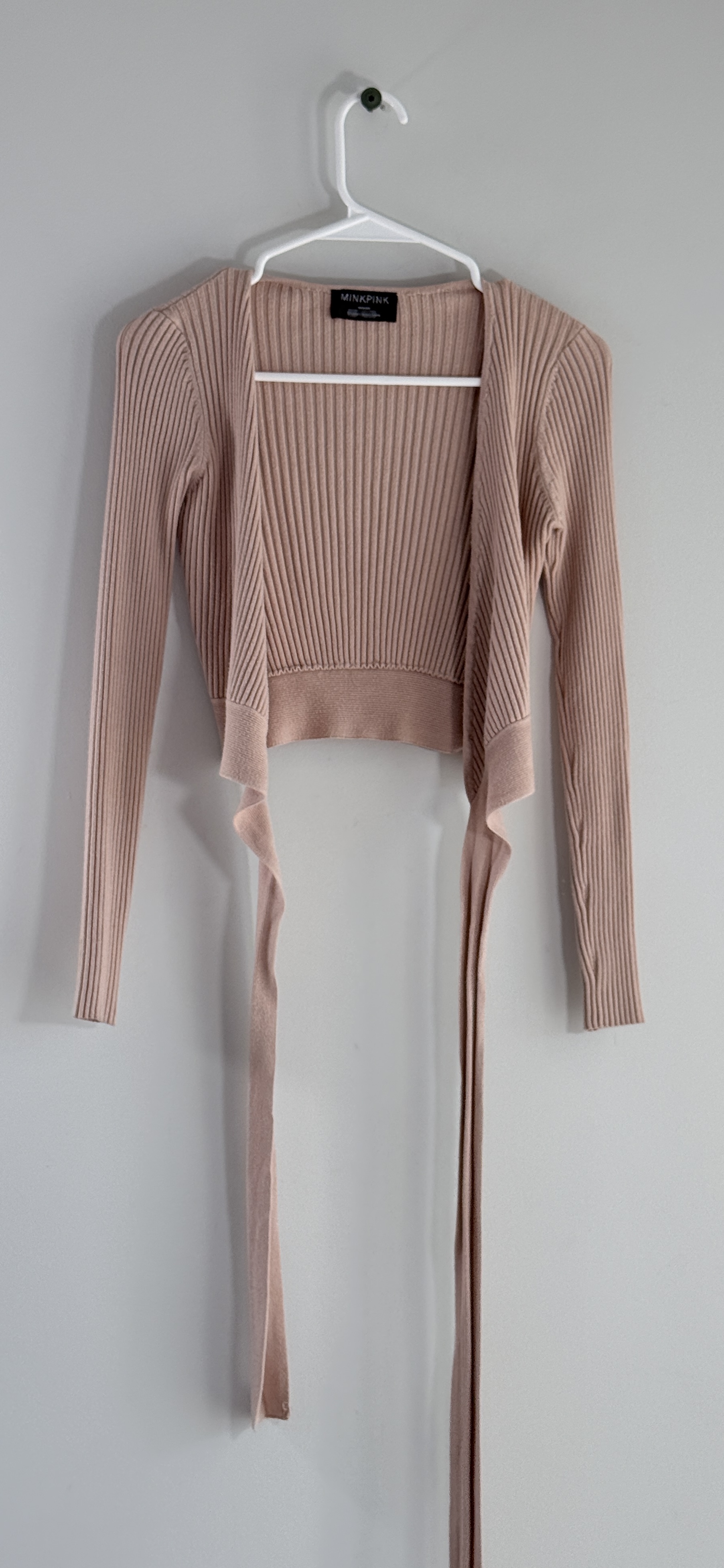 MINKPINK Ribbed Knit Cropped Wrap Top thumbnail 2