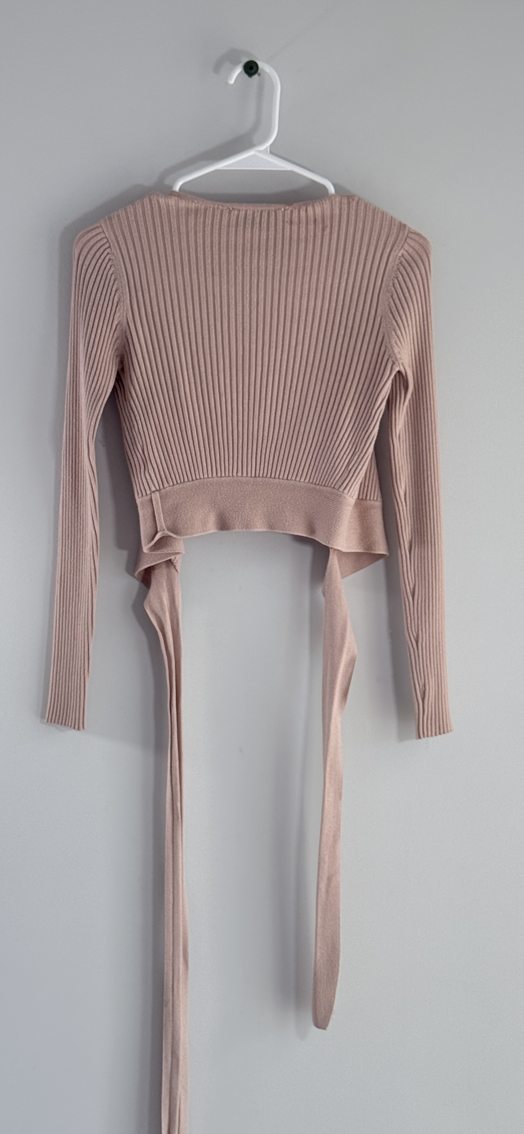 MINKPINK Ribbed Knit Cropped Wrap Top thumbnail 3