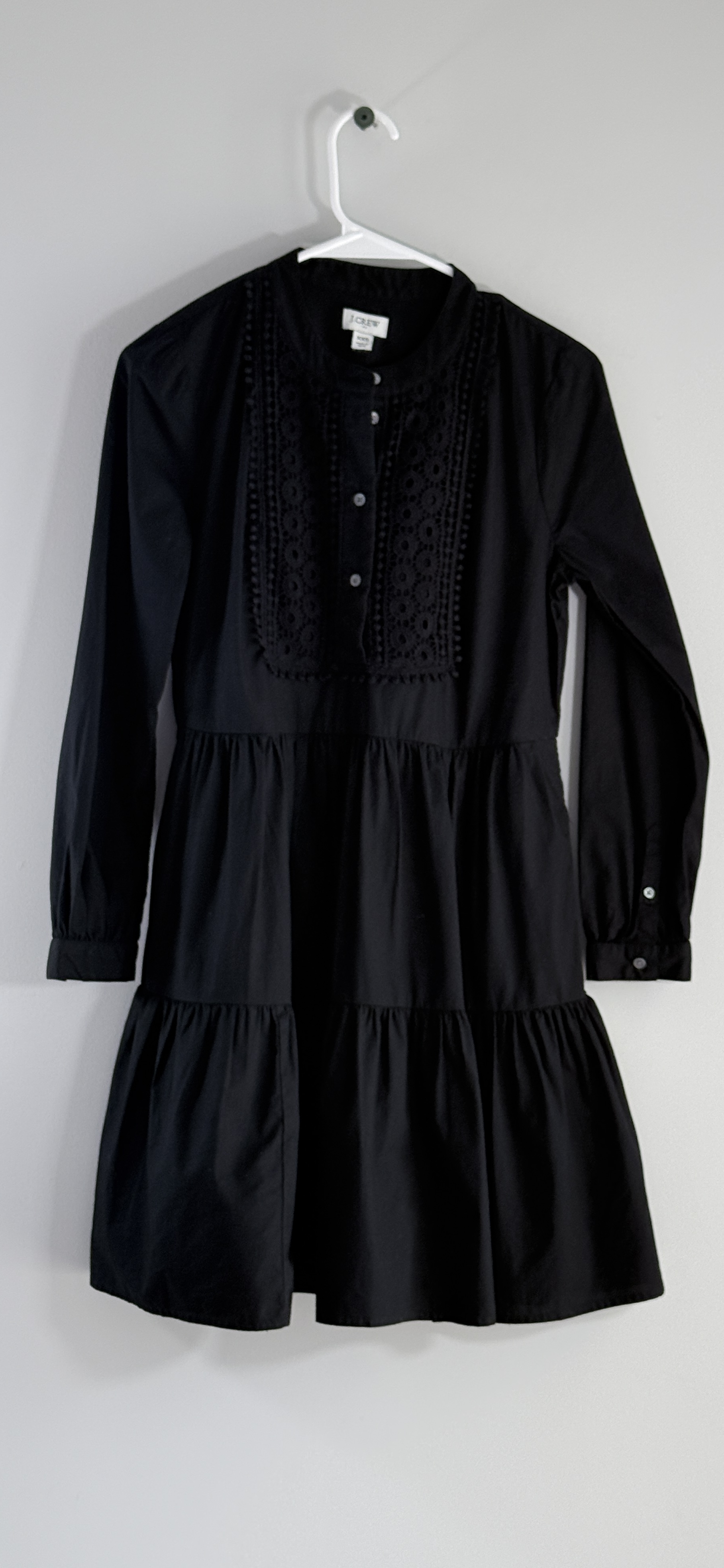 J.Crew Embroidered Stretch Cotton Poplin Tiered Dress thumbnail 2