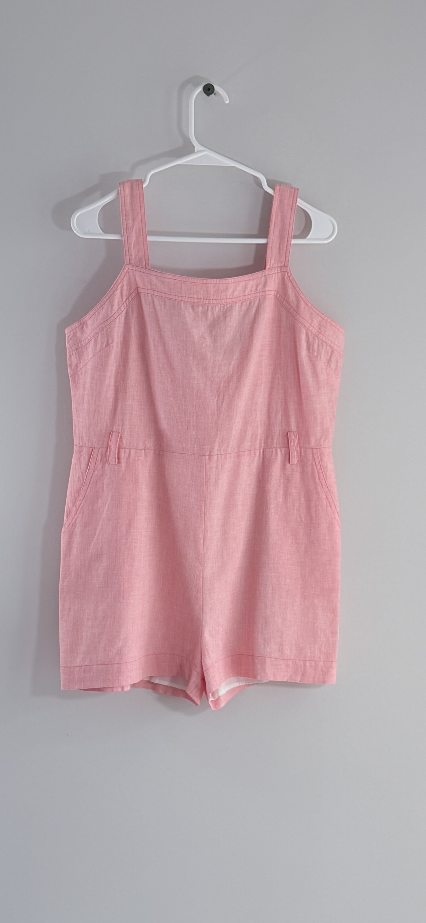 Naked Zebra Pink Linen Blend Shortalls Jumpsuit Romper thumbnail 2