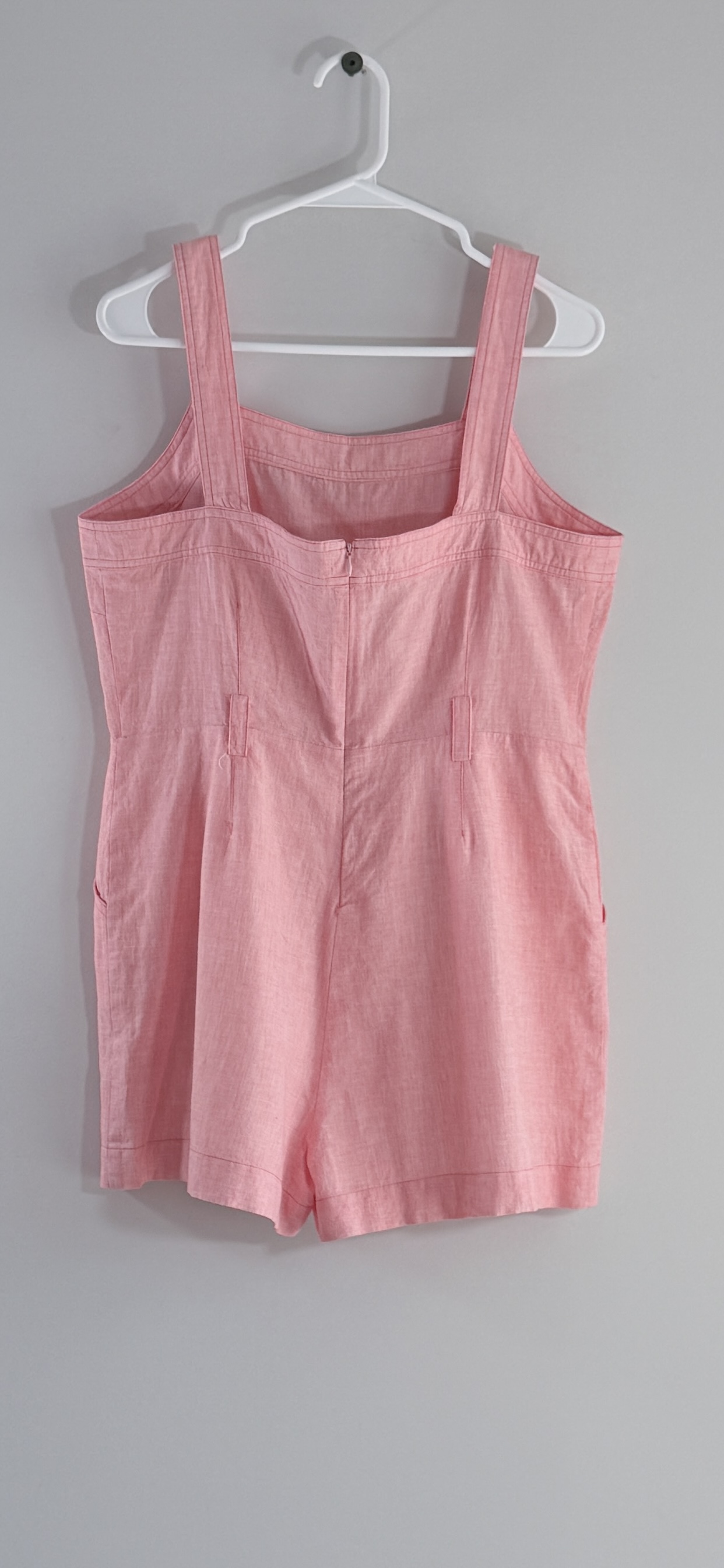Naked Zebra Pink Linen Blend Shortalls Jumpsuit Romper thumbnail 3