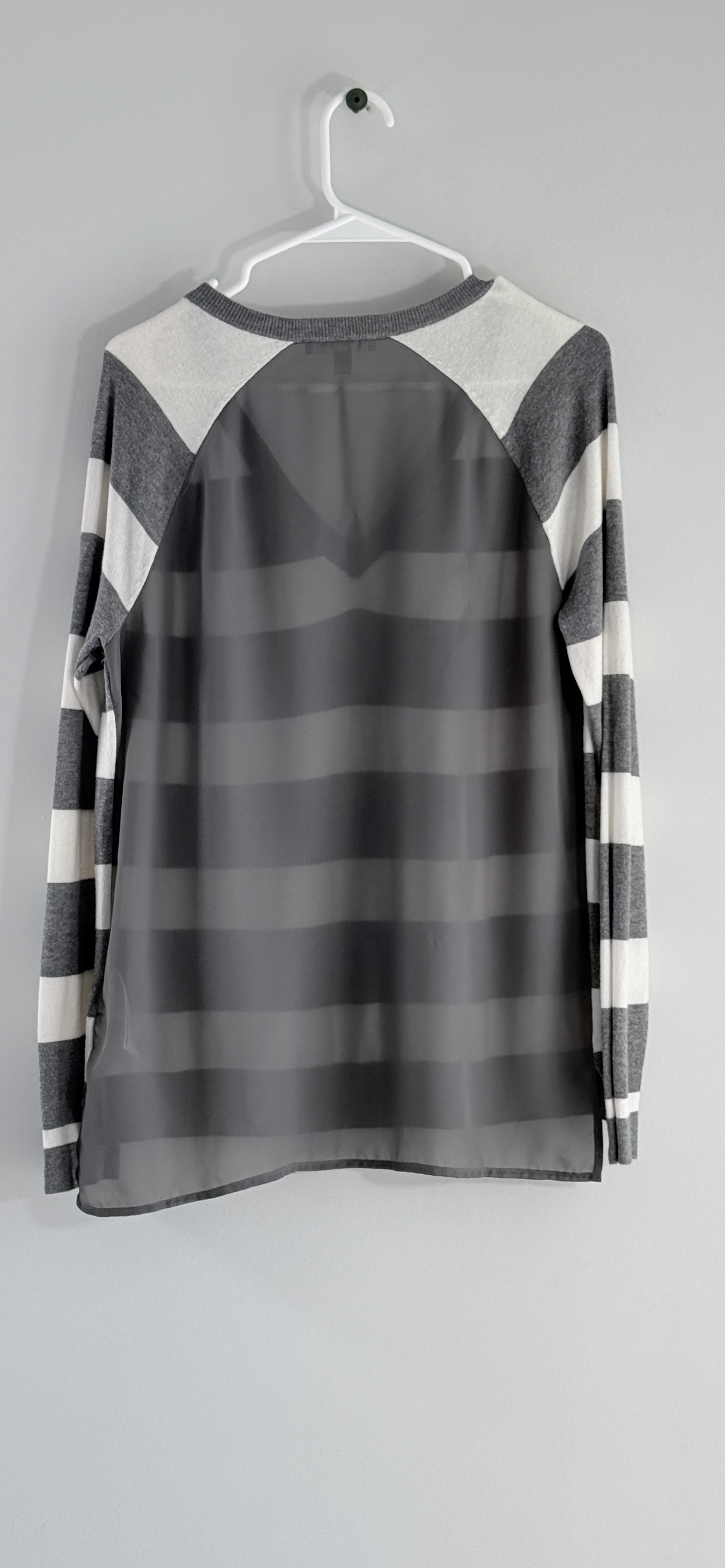 Banana Republic Charcoal & Ivory Striped Blouse thumbnail 4