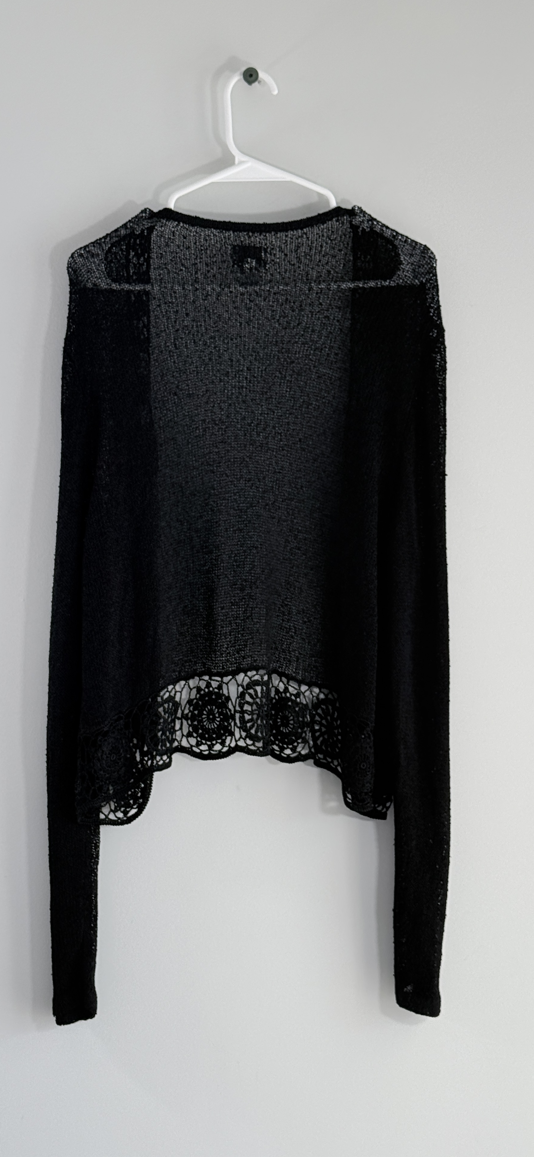 Chico's Crochet Lace Trim Lightweight Cardigan thumbnail 3