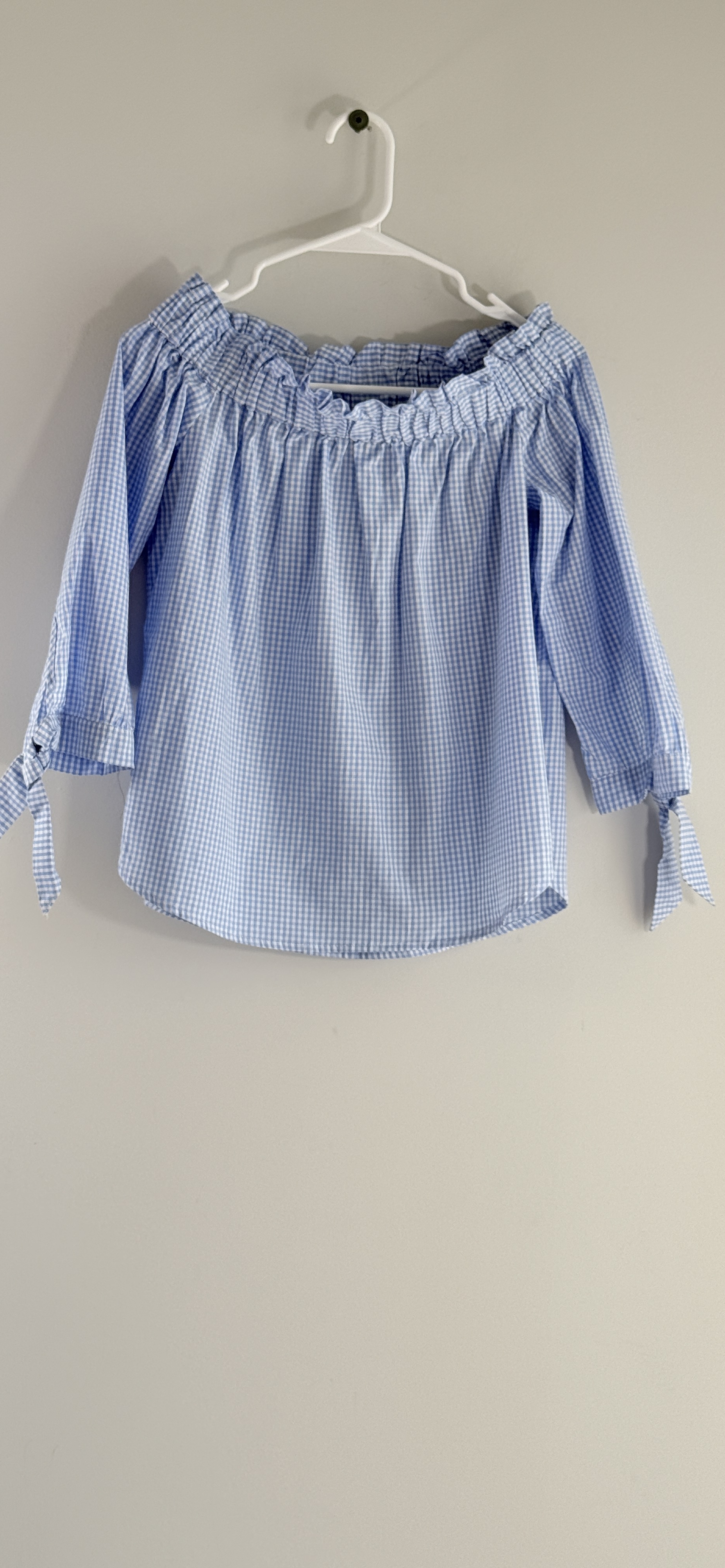 H&M Checked Off-The-Shoulder Blouse thumbnail 2