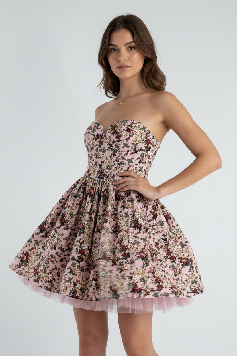 Sans Souci Floral Strapless Corset Mini Dress thumbnail 2