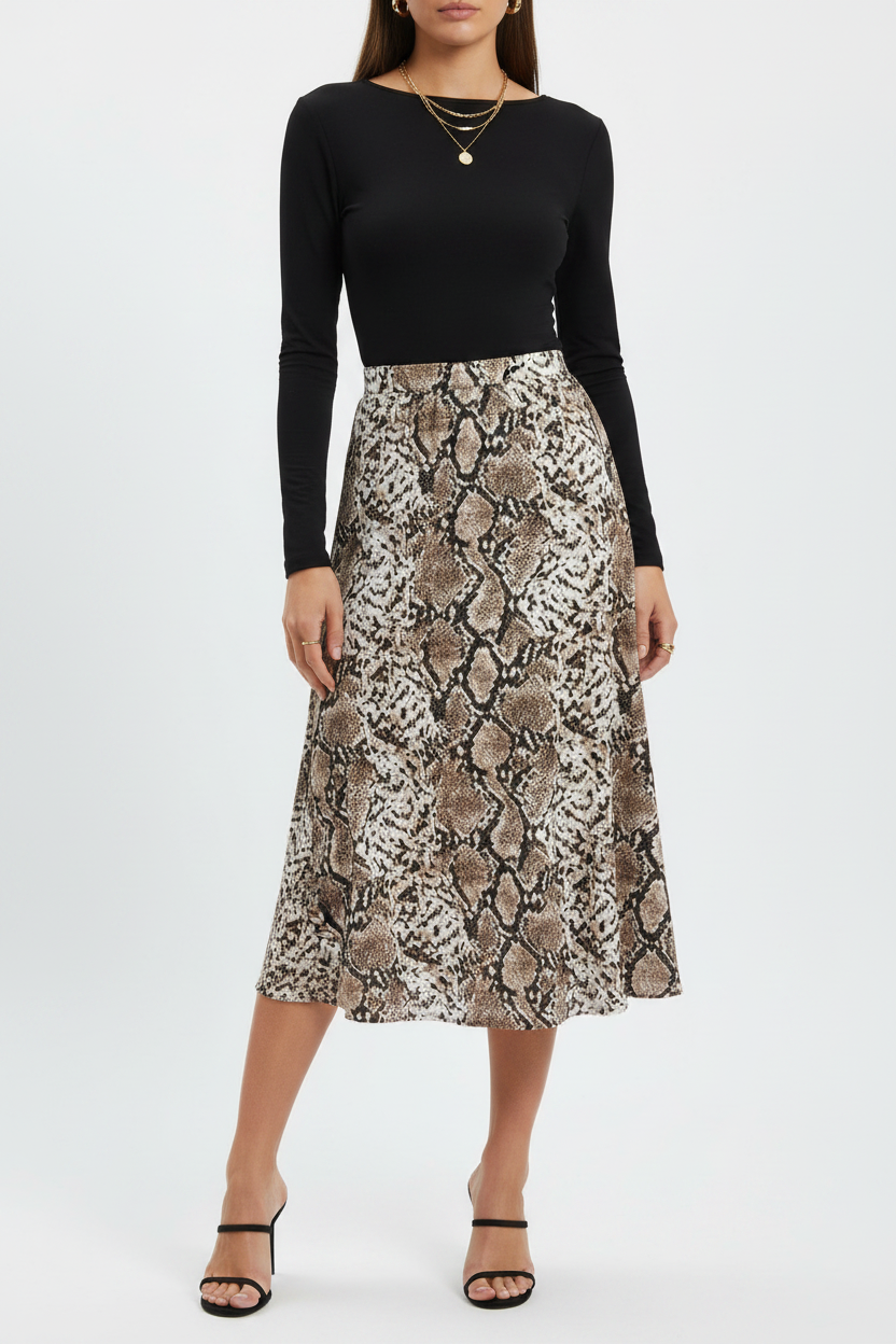 Snake Print Midi Skirt thumbnail 2